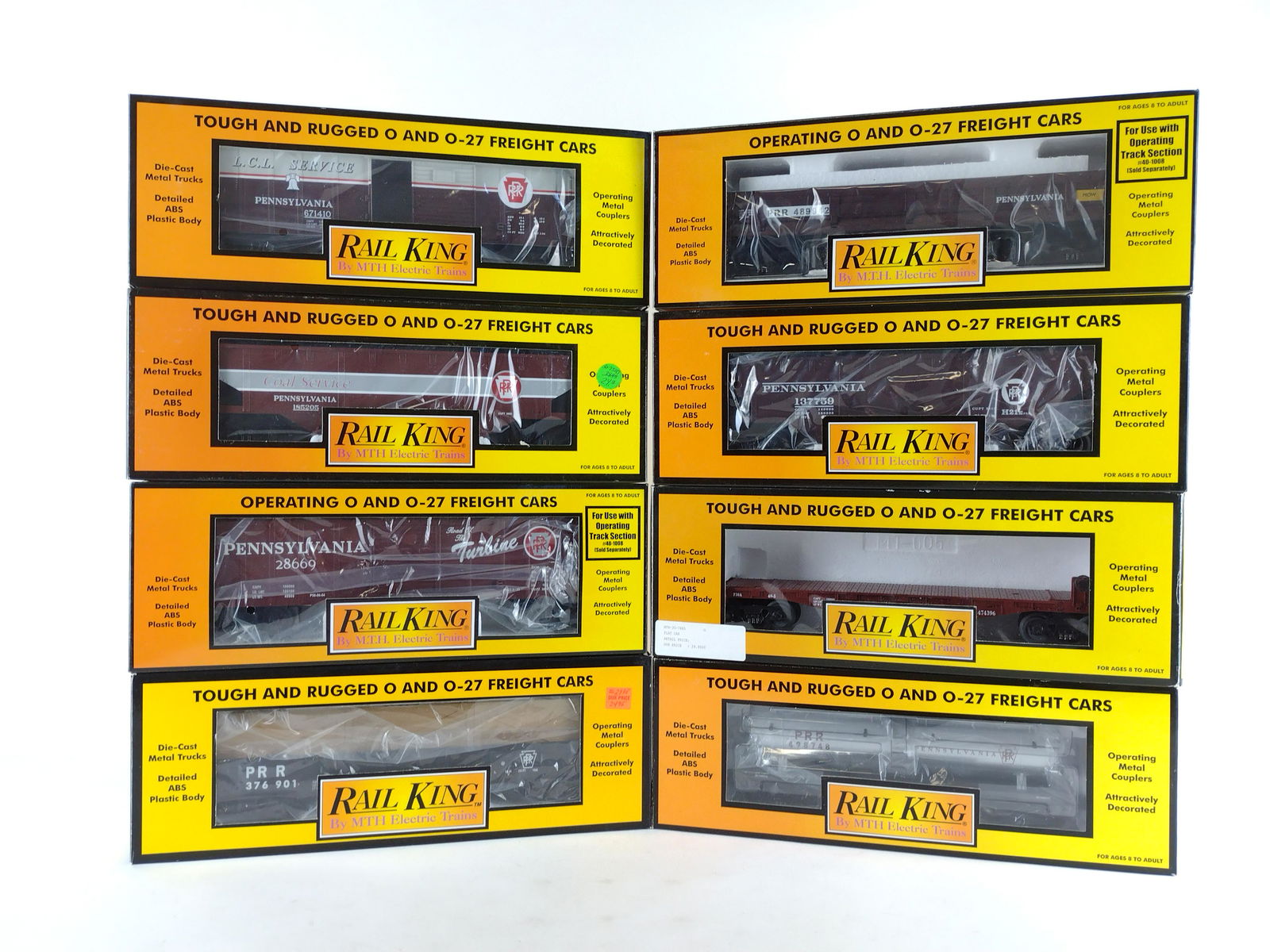 8 Pcs Rail King PRR Freight Cars (1 of 3)