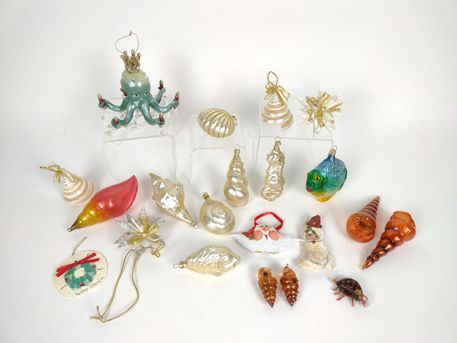 22 Sea Shells and Creatures Glass Christmas Ornaments (1 of 4)