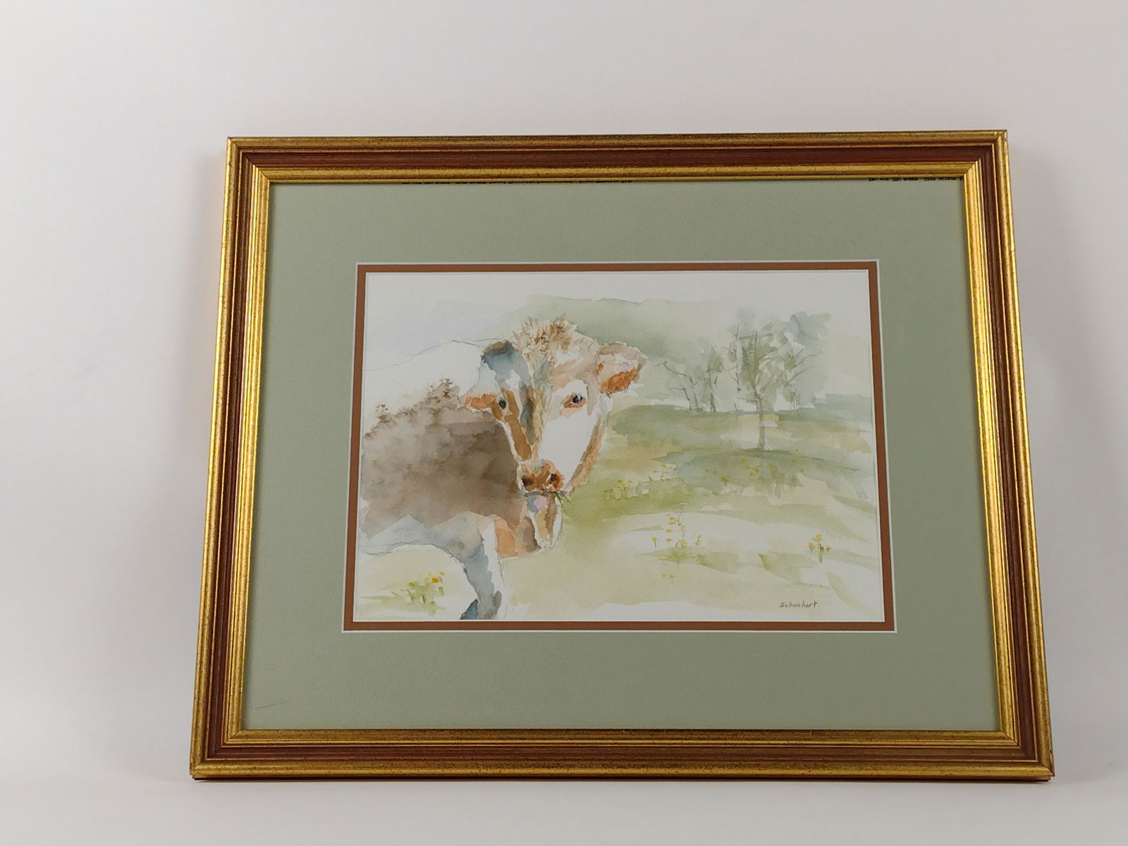 Attr. Maggie Schuchart Cow Watercolor (1 of 2)