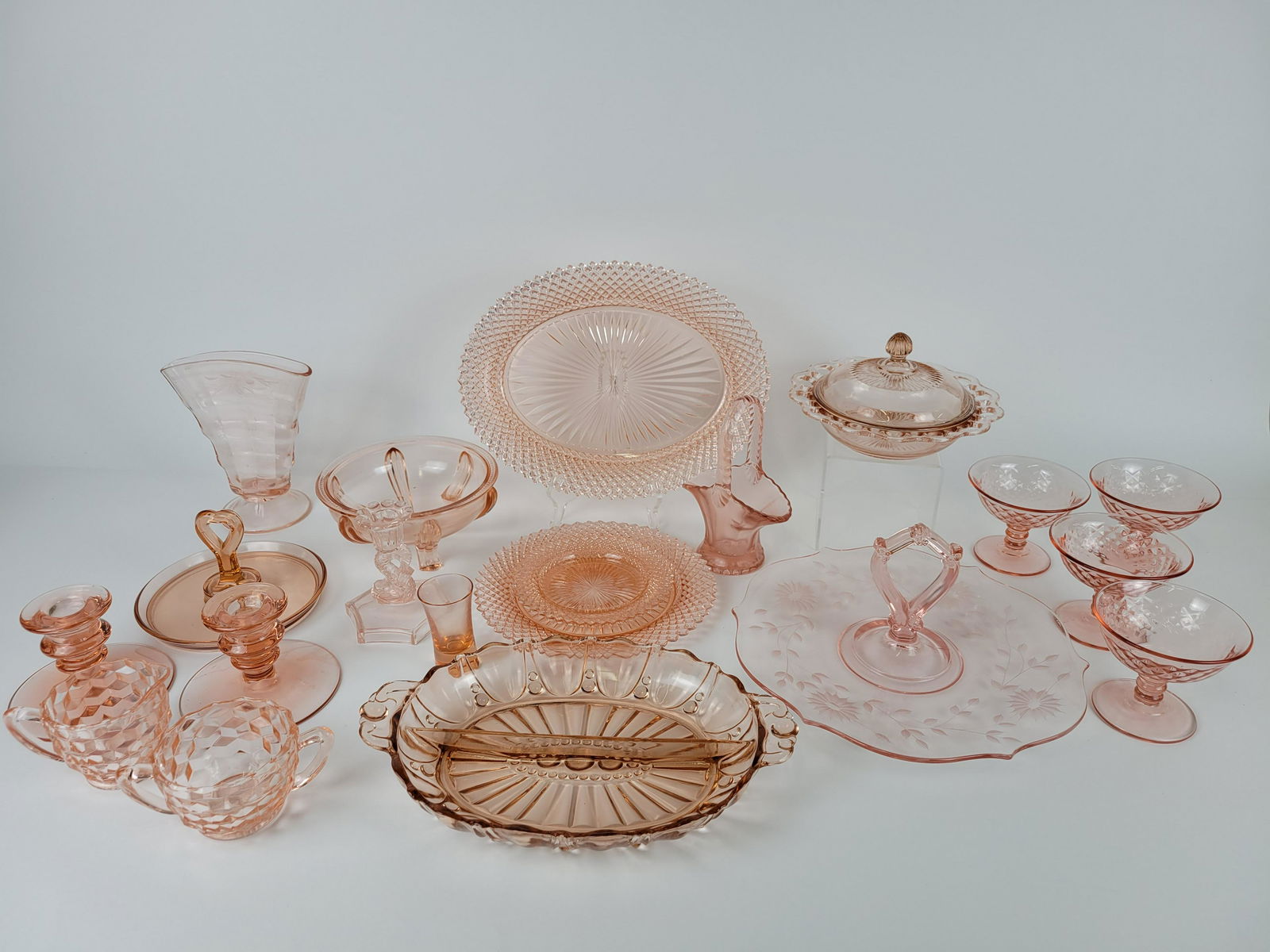 20 Pc Pink Depression Glass (1 of 4)