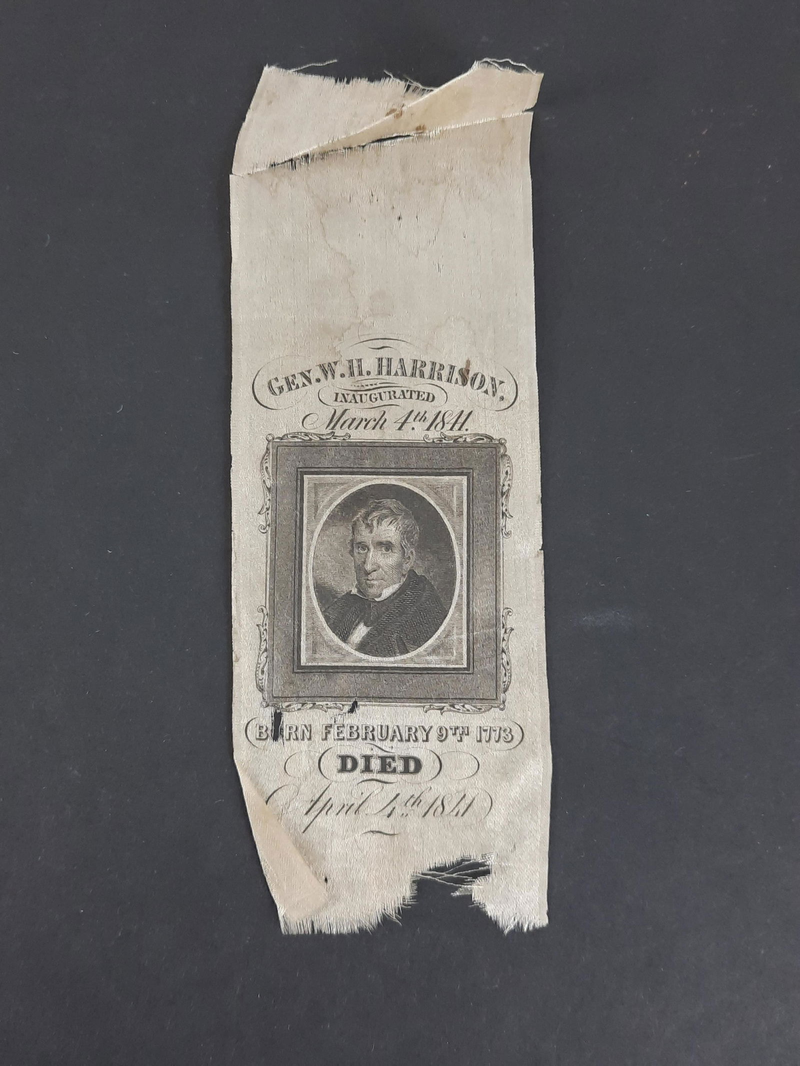 W. H. Harrison Mourning Ribbon (1 of 3)