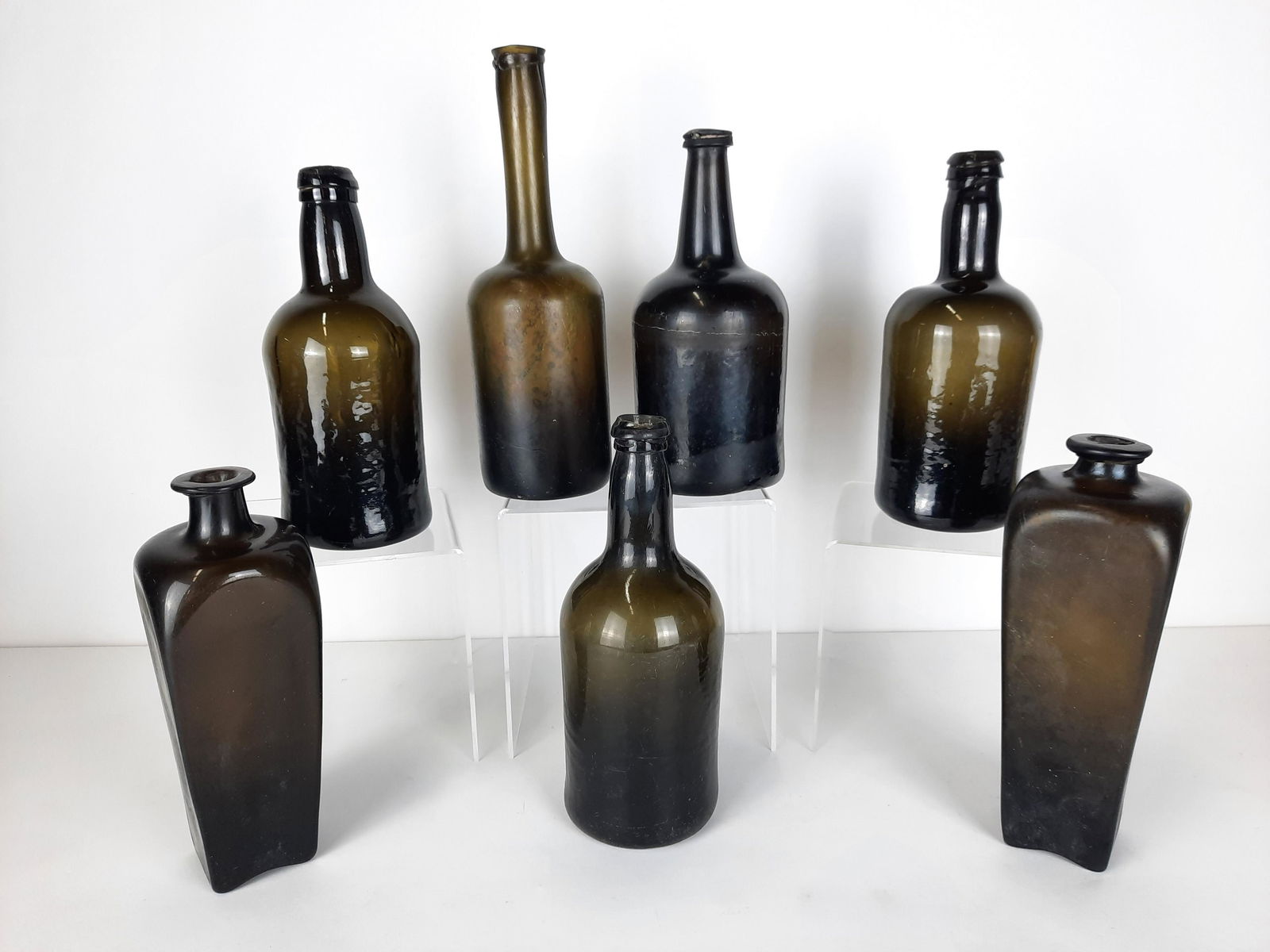 7 Antique Hand Blown Bottles (1 of 2)