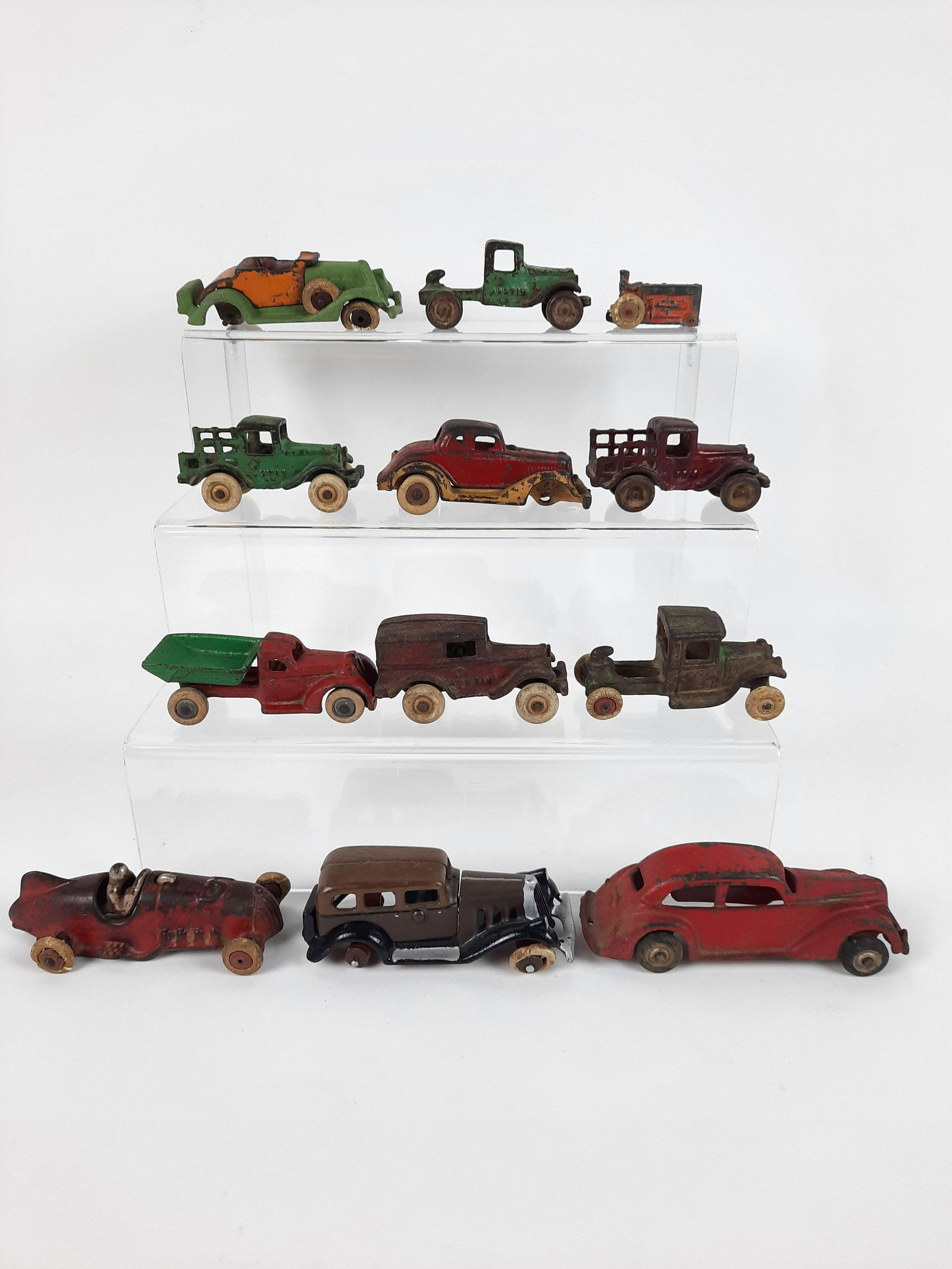 12 Cast Iron Cars and Trucks incl Hubley Race Car (1 of 4)