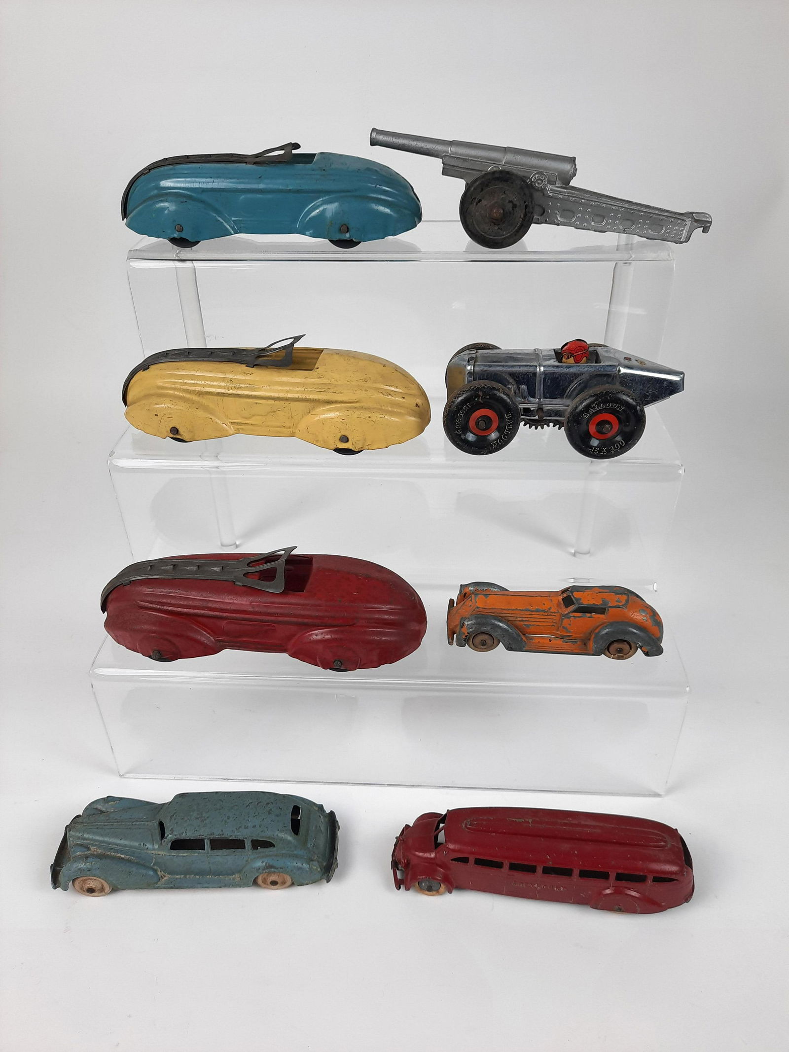 7 Tin Toy Cars and Cannon incl Marx and Hubley (1 of 7)