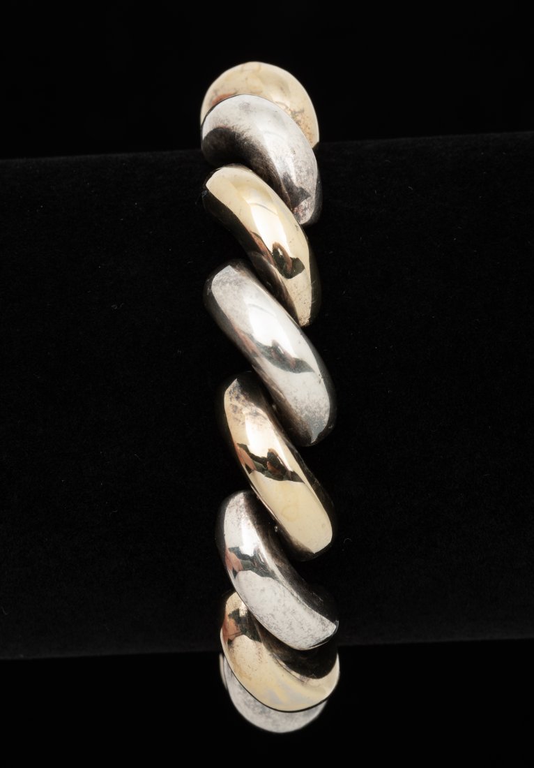 Italian Sterling Two-Tone Bracelet (1 of 4)