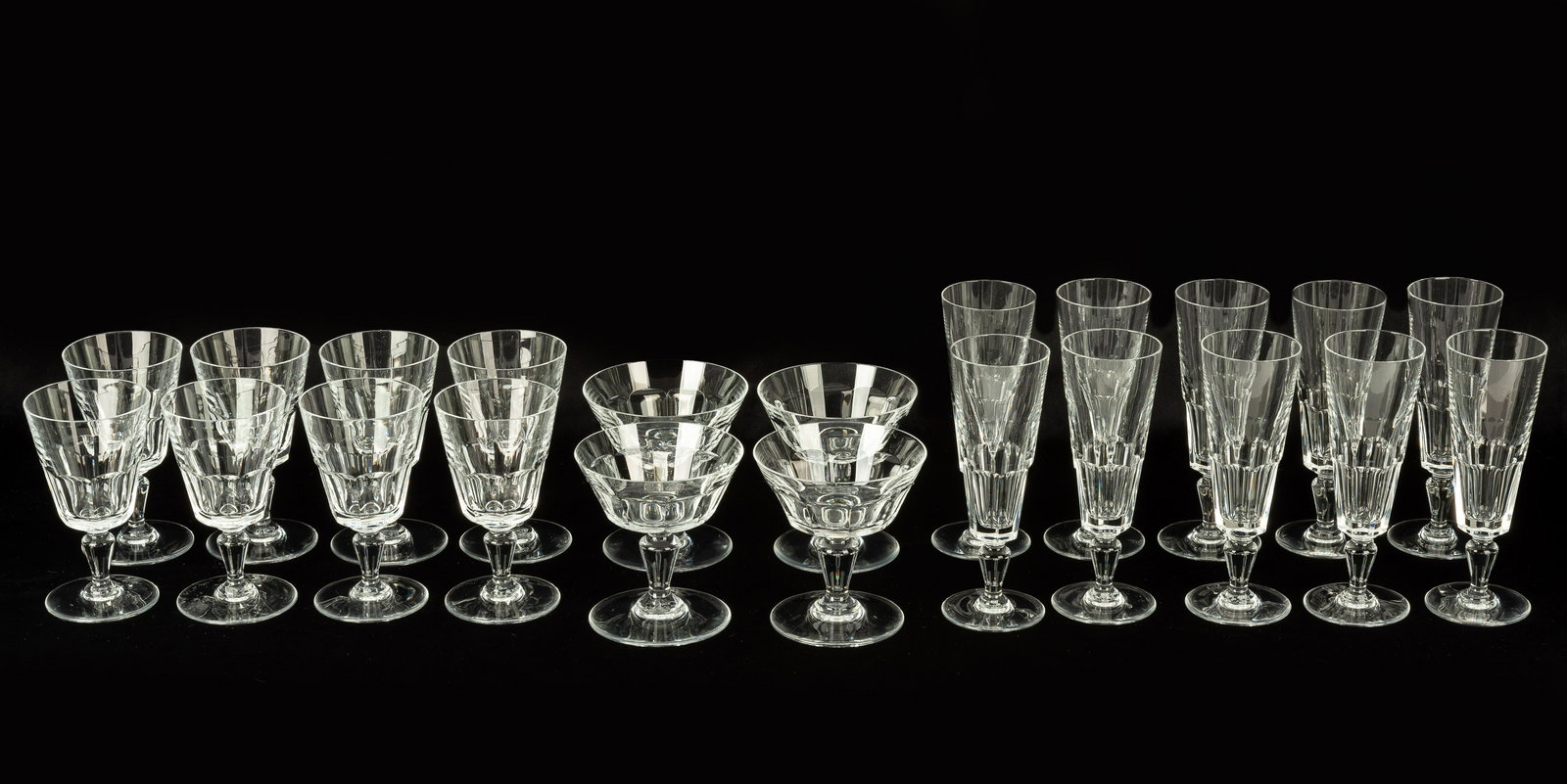 22 Pcs Baccarat Bretagne Cut Crystal Stemware (1 of 5)