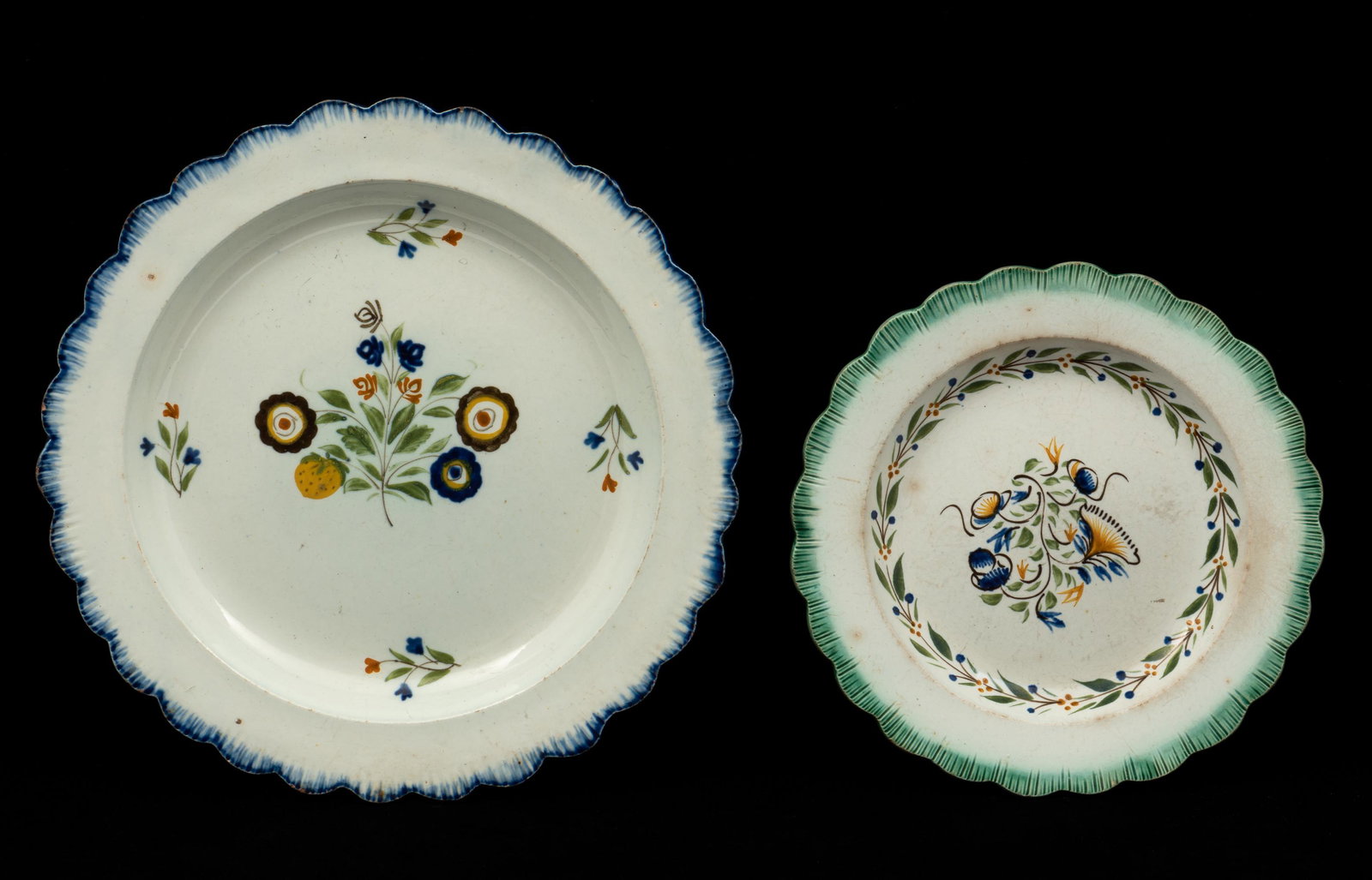 2 Floral Pearlware Plates (1 of 8)