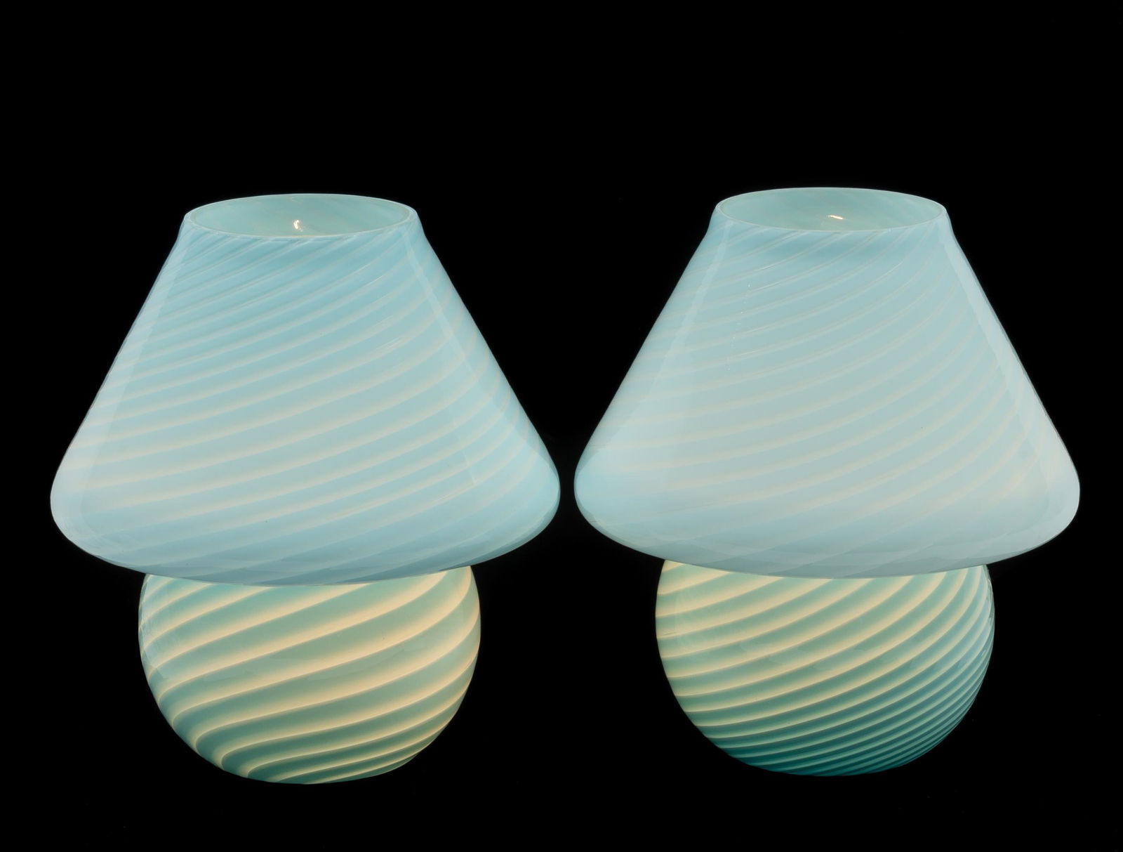 Pair Vetri Murano Blue Table Lamps (1 of 7)
