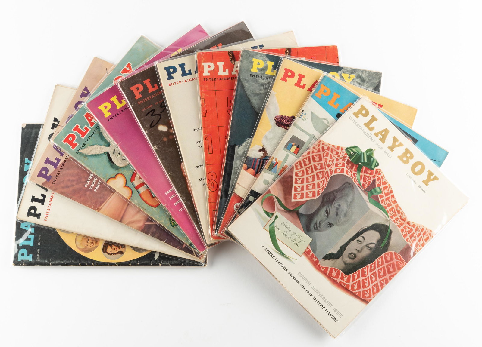 12 Playboy Magazines, January - December 1957 (1 of 9)