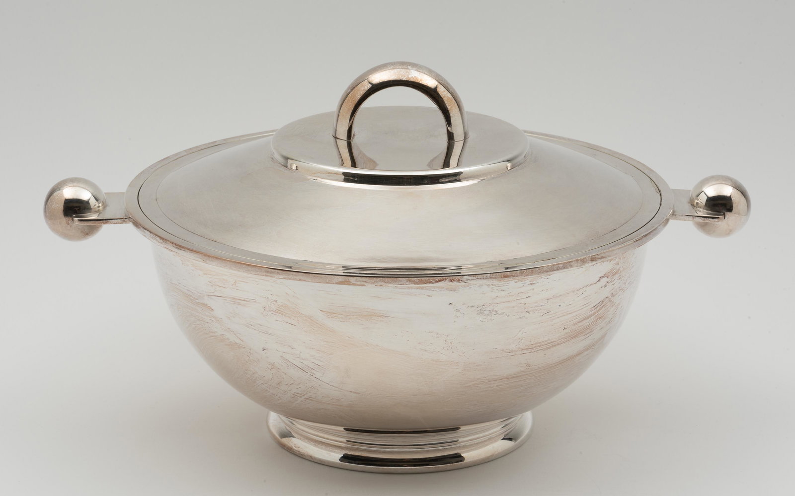 SS Normandie Christofle Silverplate Lidded Bowl (1 of 3)