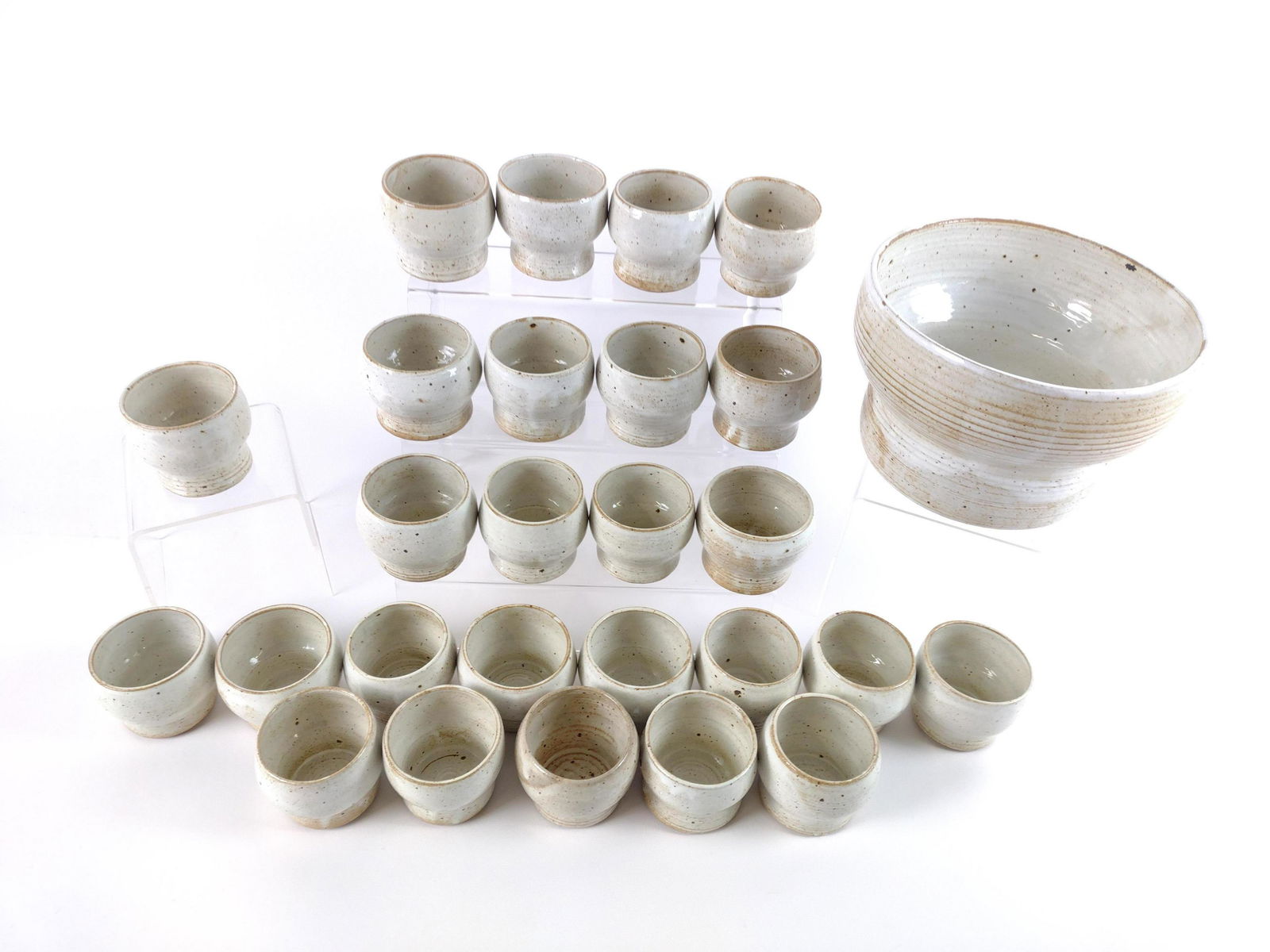 27 Pcs Nina Ray Studio Ceramic Punch Bowl and Cups (1 of 4)