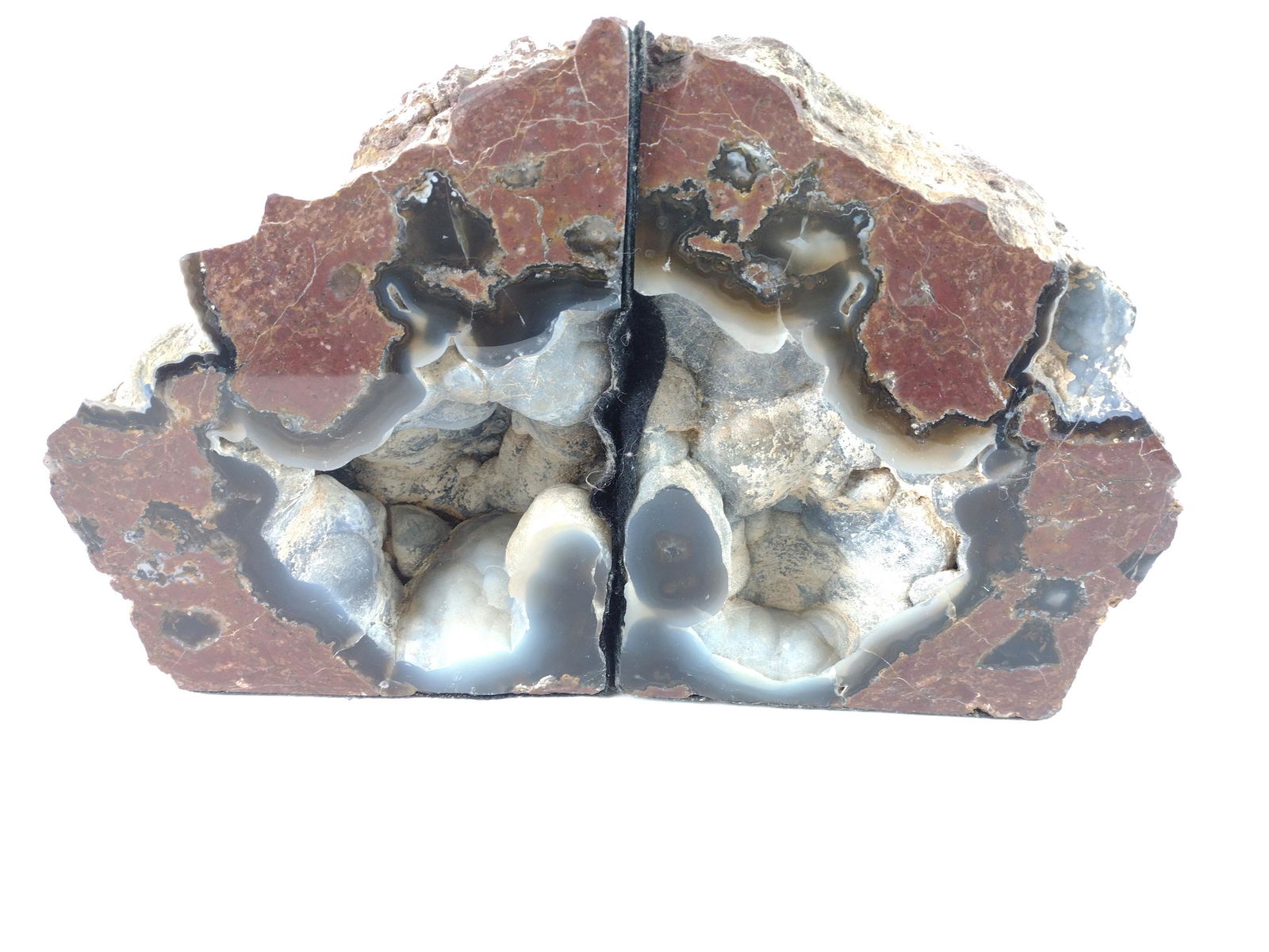 Pair Of Jasper Geode Bookends (1 of 6)