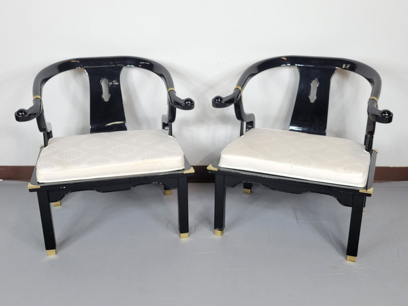 Pair Of Asian Lacquered Chairs (1 of 8)