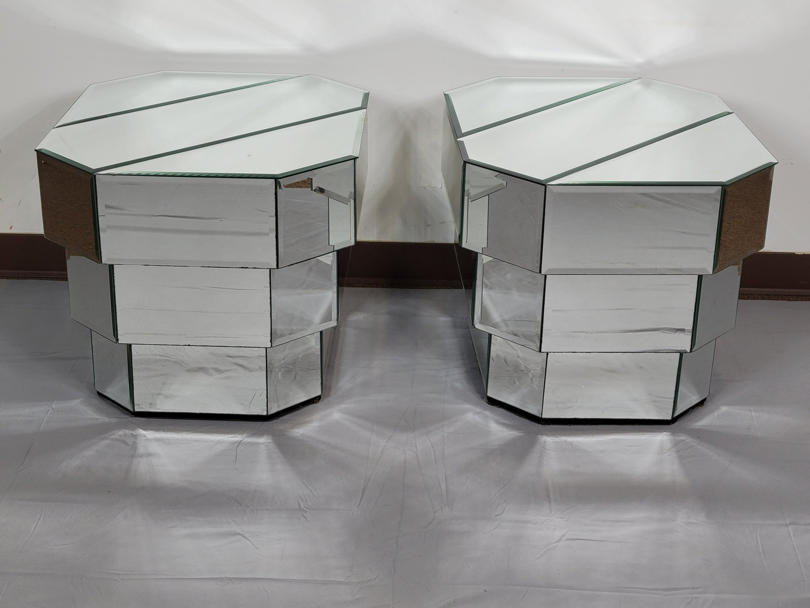 Pair Of Mirrored Accent Tables (1 of 1)