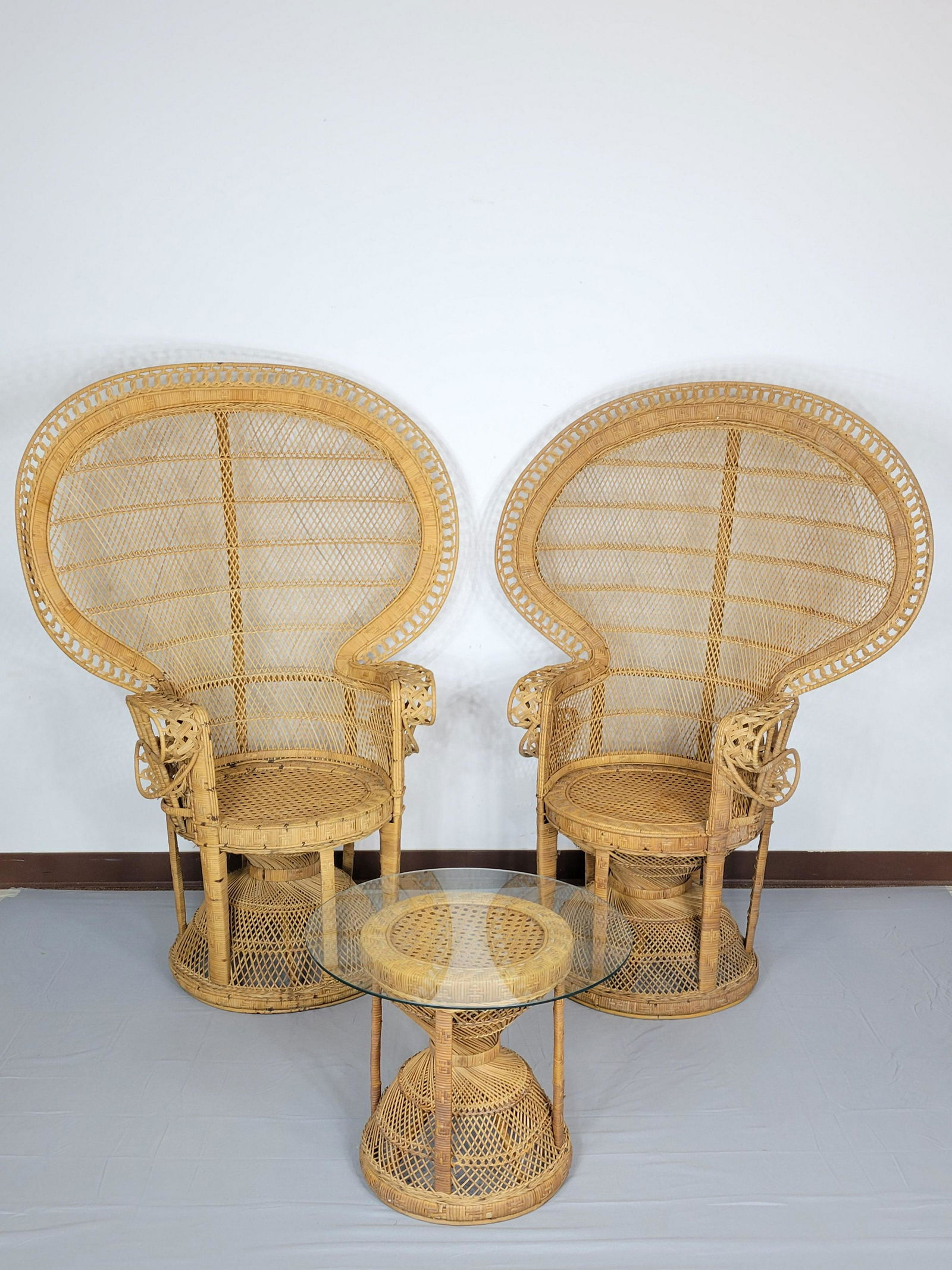 3 Pc Wicker Chair & Table Set (1 of 9)