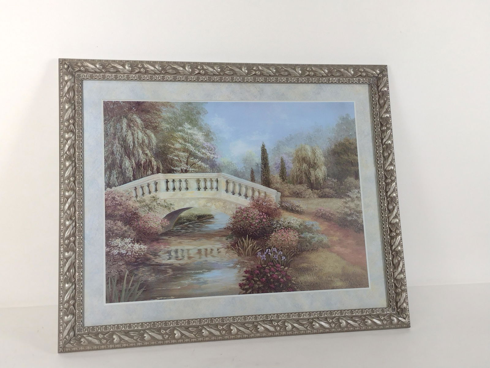 Vivian Flasch Landscape Print: Overall with frame 25-1/2" high x 31-1/2" wide. RM IMPORTANT: Before bidding, please read the terms and conditions. When you registered for the auction you agreed to these terms and will be required t