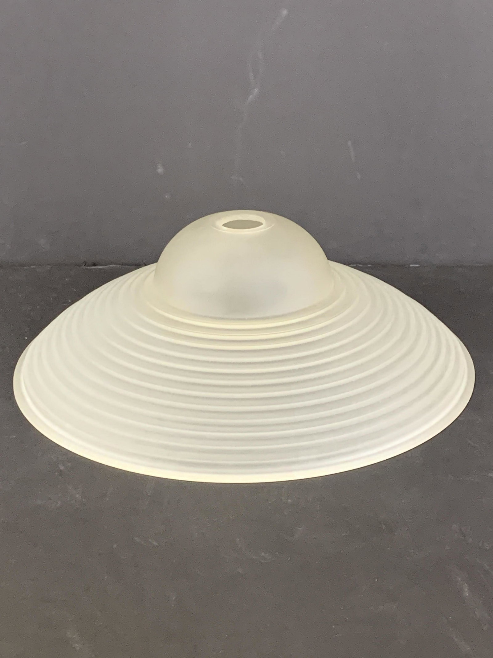 Vetri Murano Frosted Glass Lamp Shade: 17-3/4 â€œ diameter x 6 â€œ high with 1-3/4 â€œ opening at top. RM