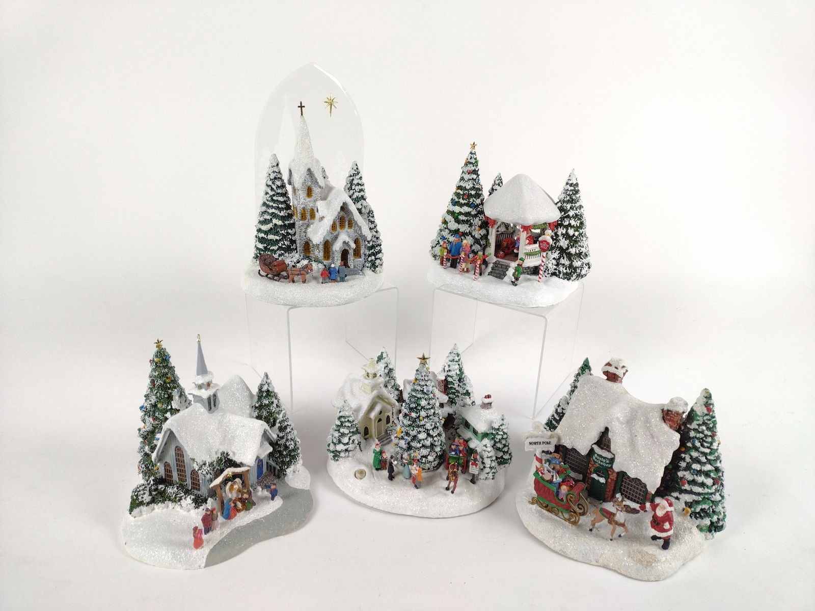 5 Thomas Kinkade Village Scenes (1 of 3)