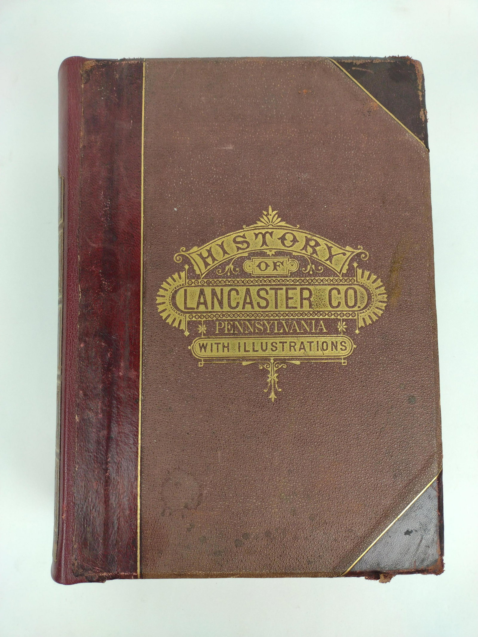 1883 History of Lancaster County, PA: By Franklin Ellis and Samuel Evans. Published in Philadelphia by Everts & Peck. Loss to top of spine label. DM IMPORTANT: Before bidding, please read the terms and conditions. When you registered for 