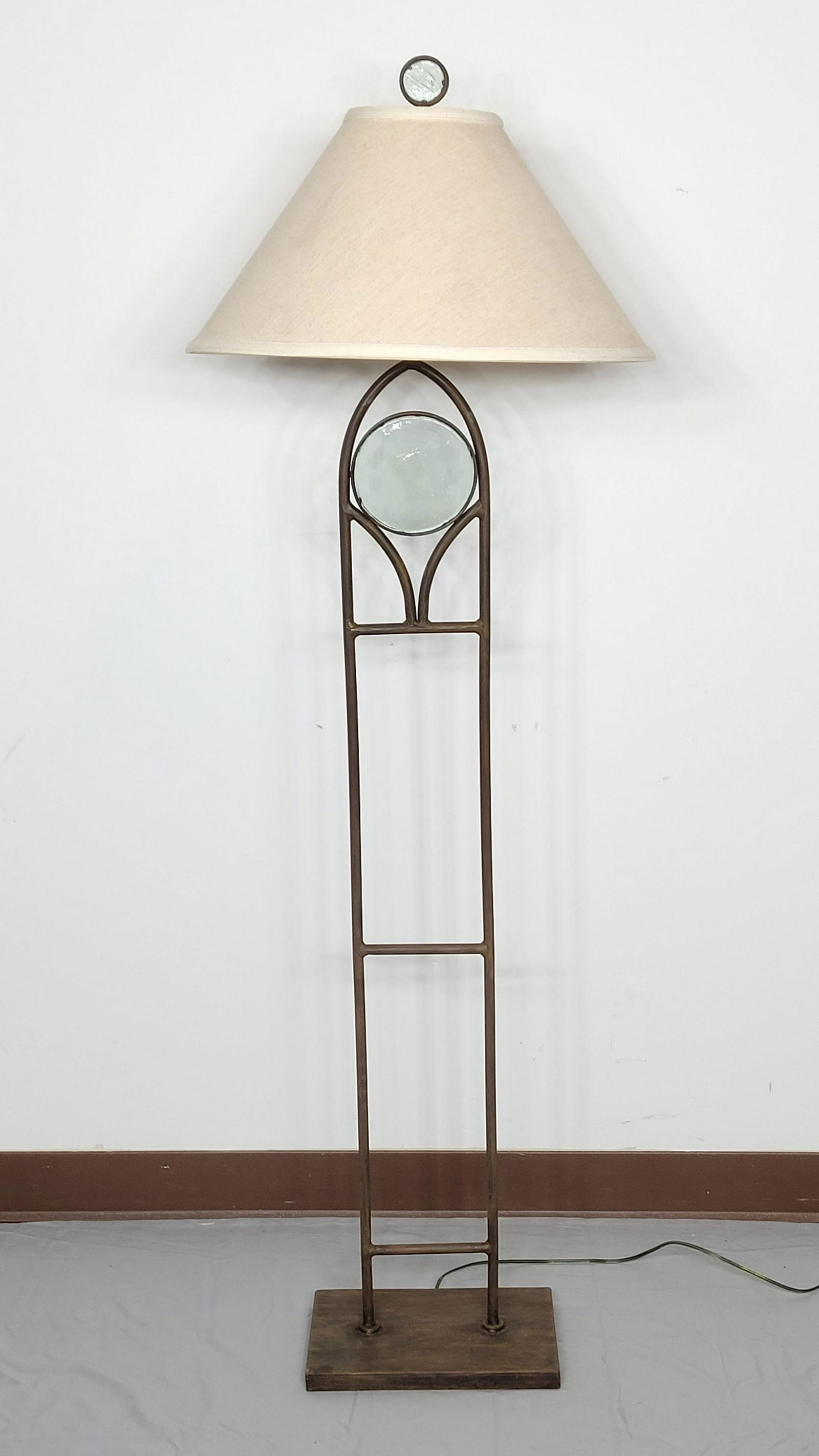 Metal Floor Lamp With Glass Insert (1 of 4)