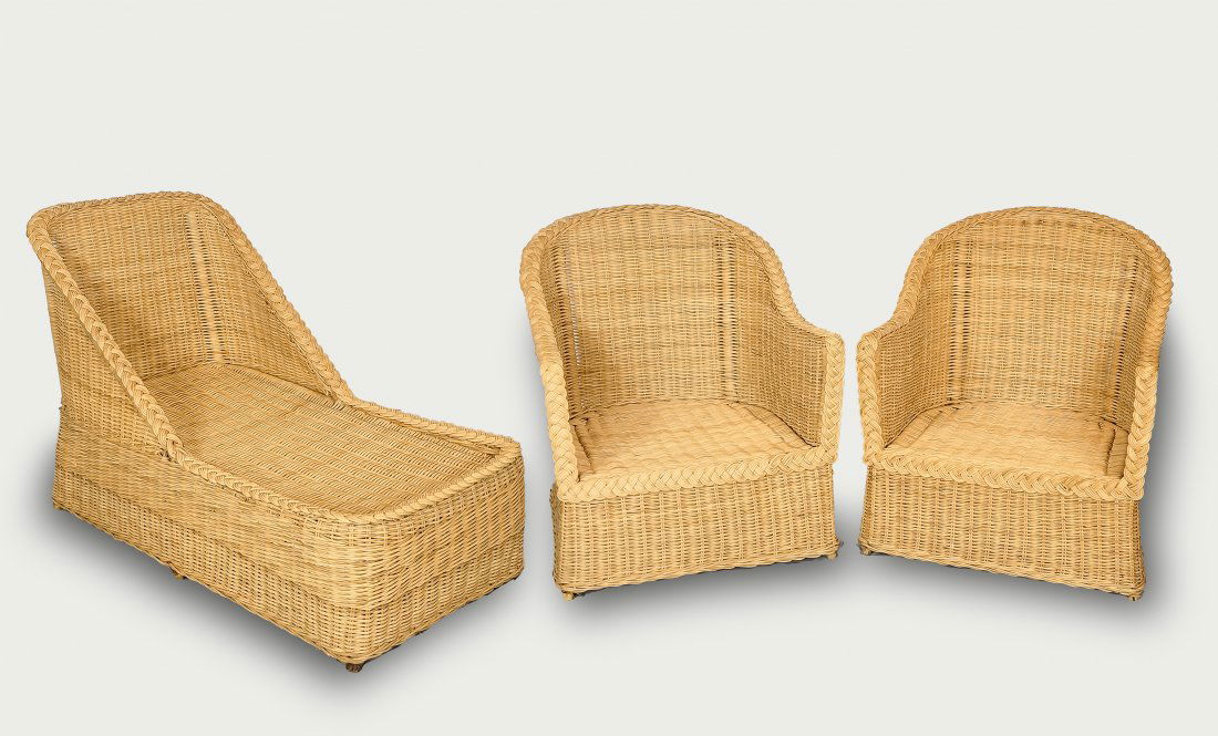 3 Pc Wicker Chair Set (1 of 3)