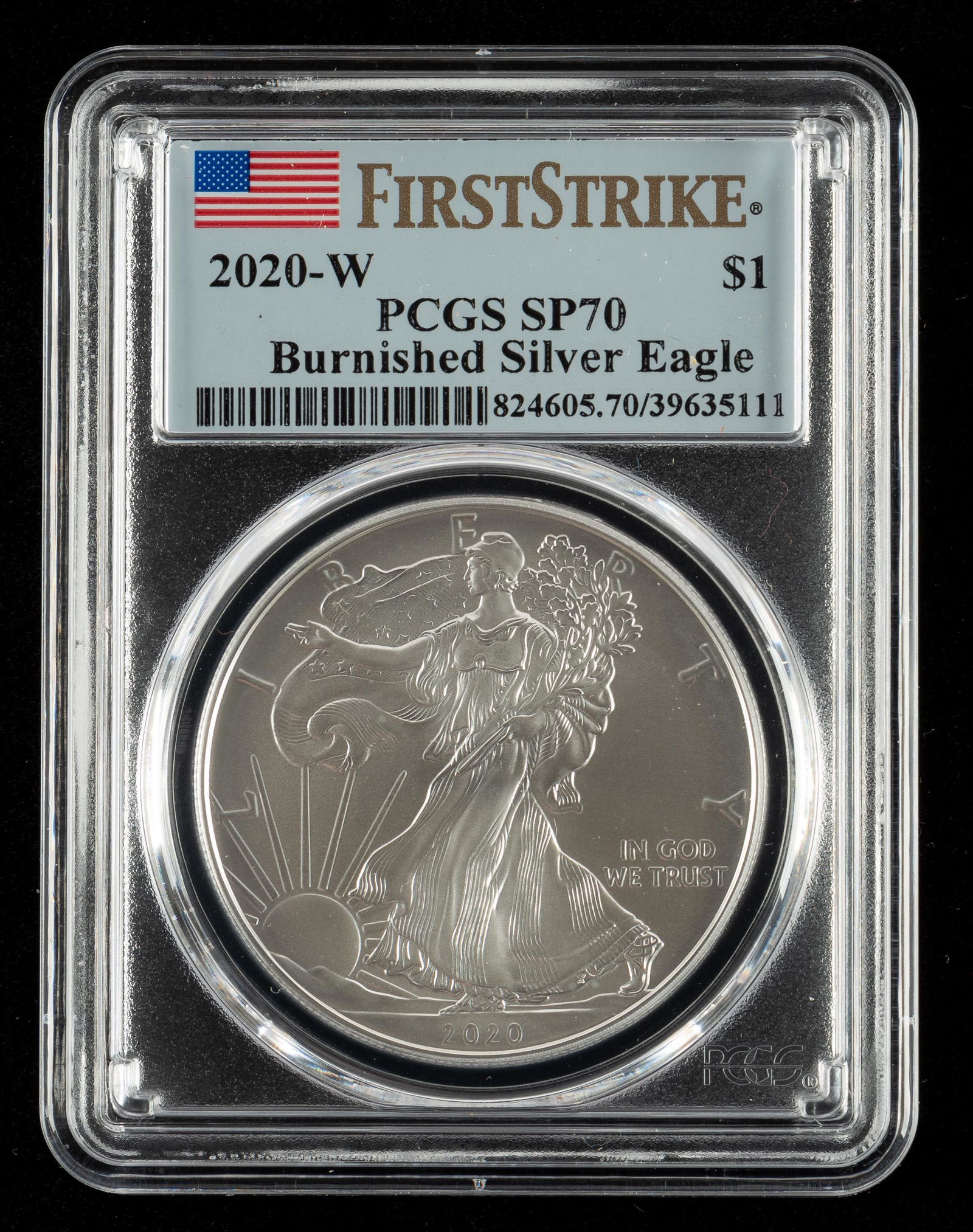 2020-W Burnished Silver Eagle PCGS SP70 (1 of 2)