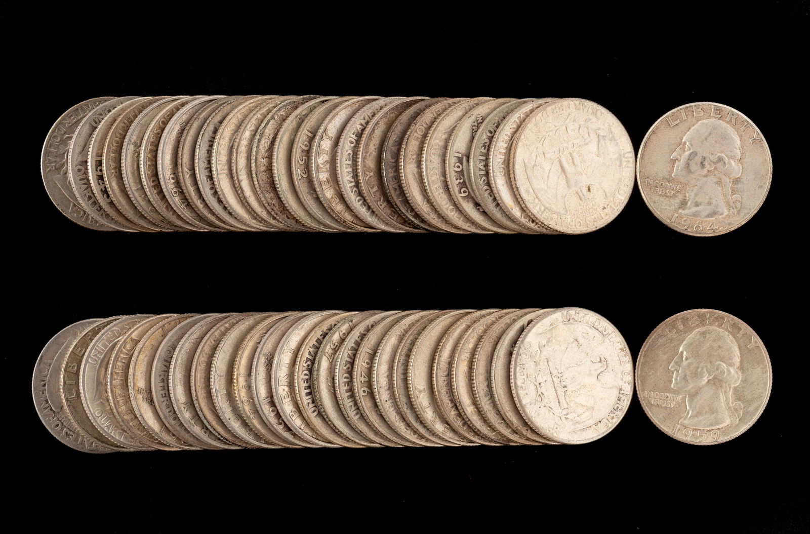 50 Washington Quarters (1930s - 1964) (1 of 1)