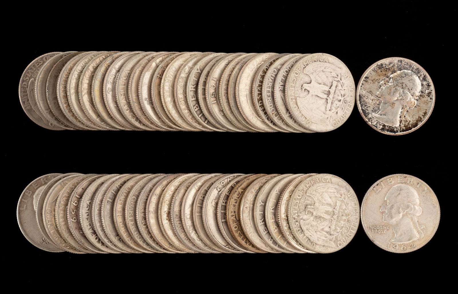 50 Washington Quarters (1930s - 1964) (1 of 1)