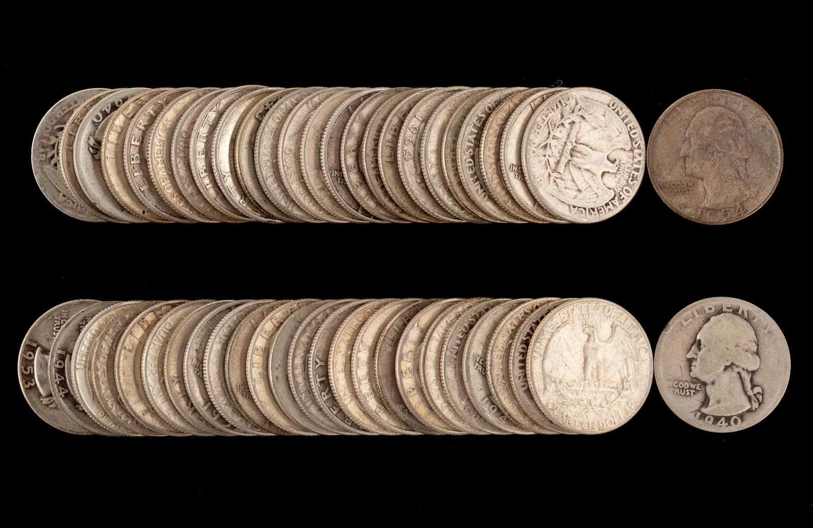 50 Washington Quarters (1930s - 1964) (1 of 1)