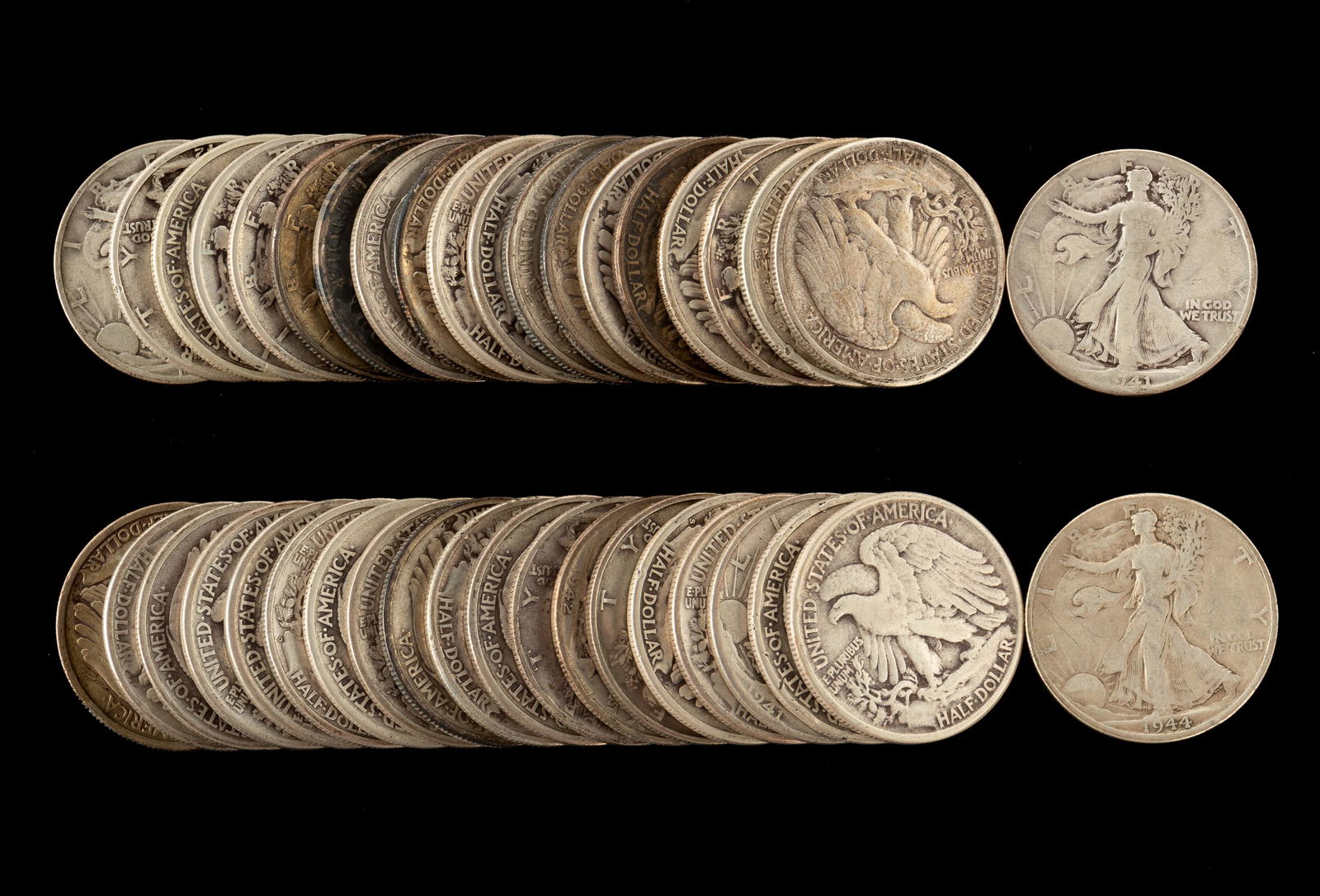 40 Walking Liberty Half Dollars (1935 - 1945) (1 of 1)
