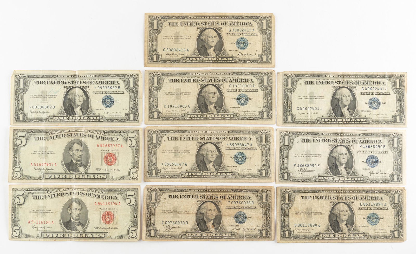 10 Pcs U.S. Currency (1 of 2)
