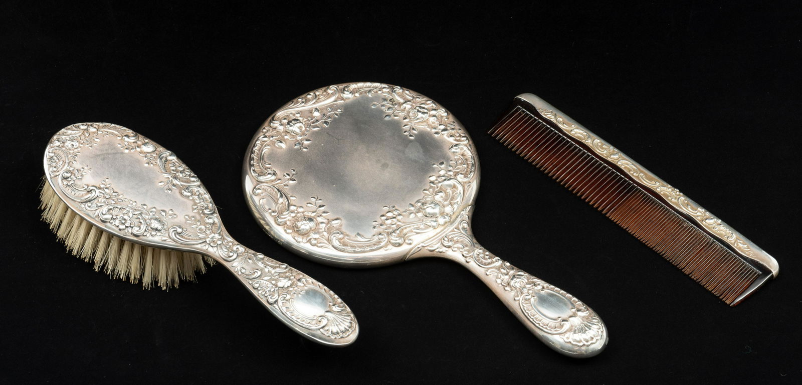 3 Pc Gorham Sterling Dresser Set (1 of 8)