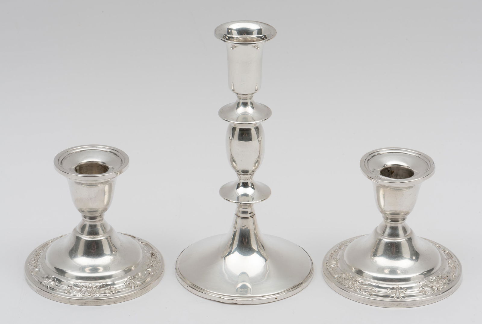 3 Weighted Sterling Candle Holders (1 of 5)