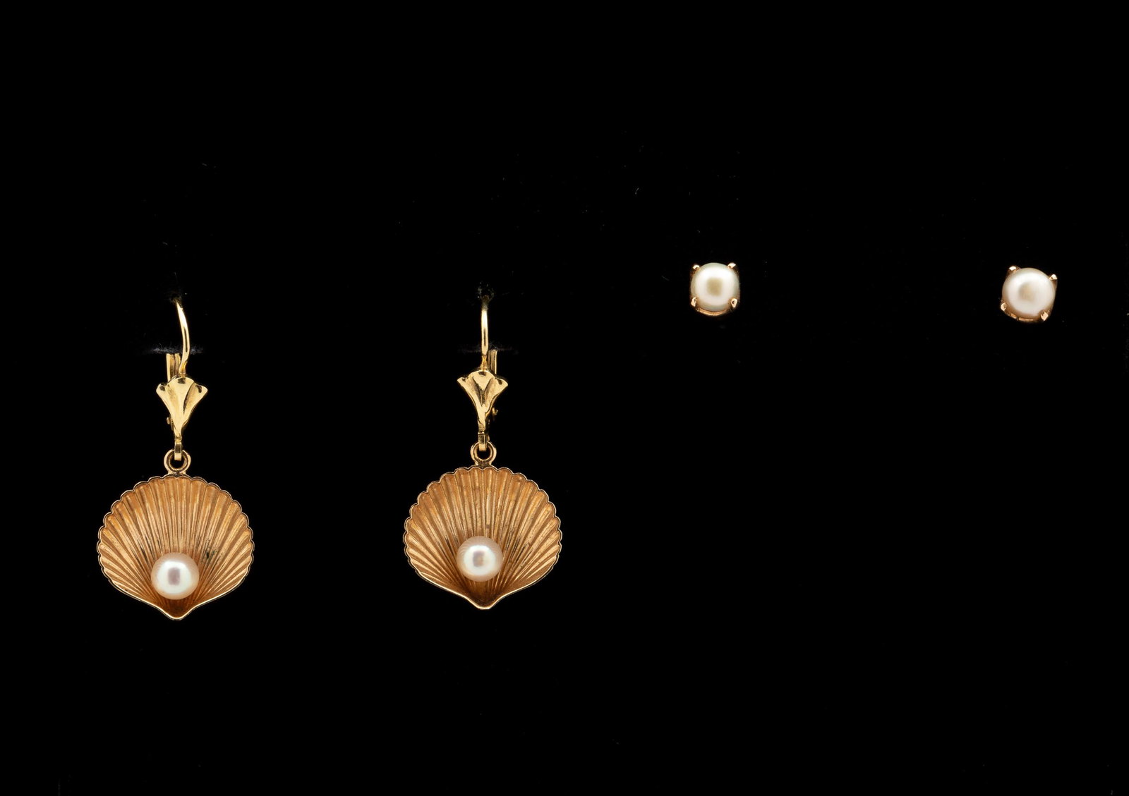 2 Pairs 14K Pearl Earrings (1 of 6)