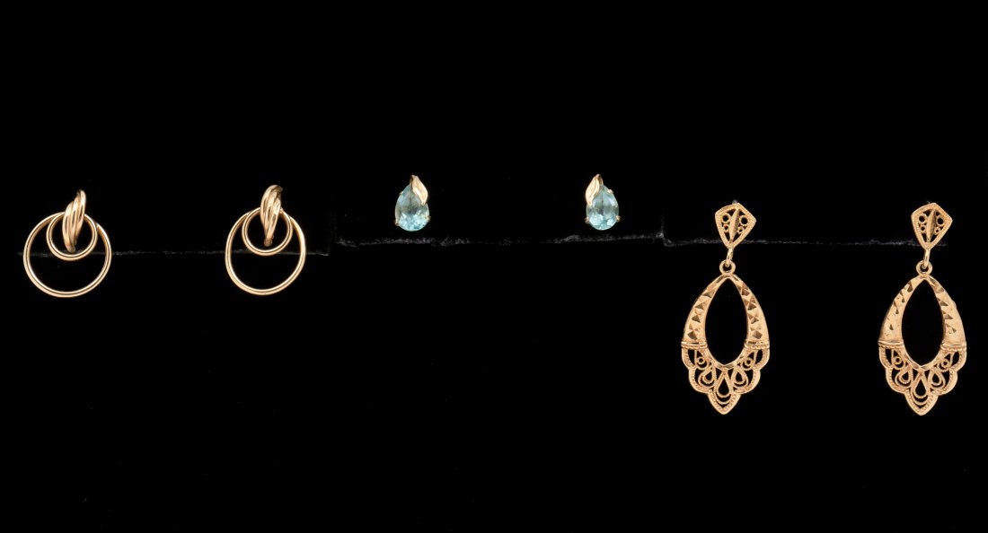 3 Pairs 14K Earrings (1 of 4)
