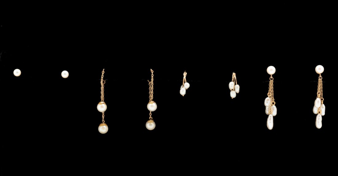 4 Pairs 14K & Pearl Earrings (1 of 5)