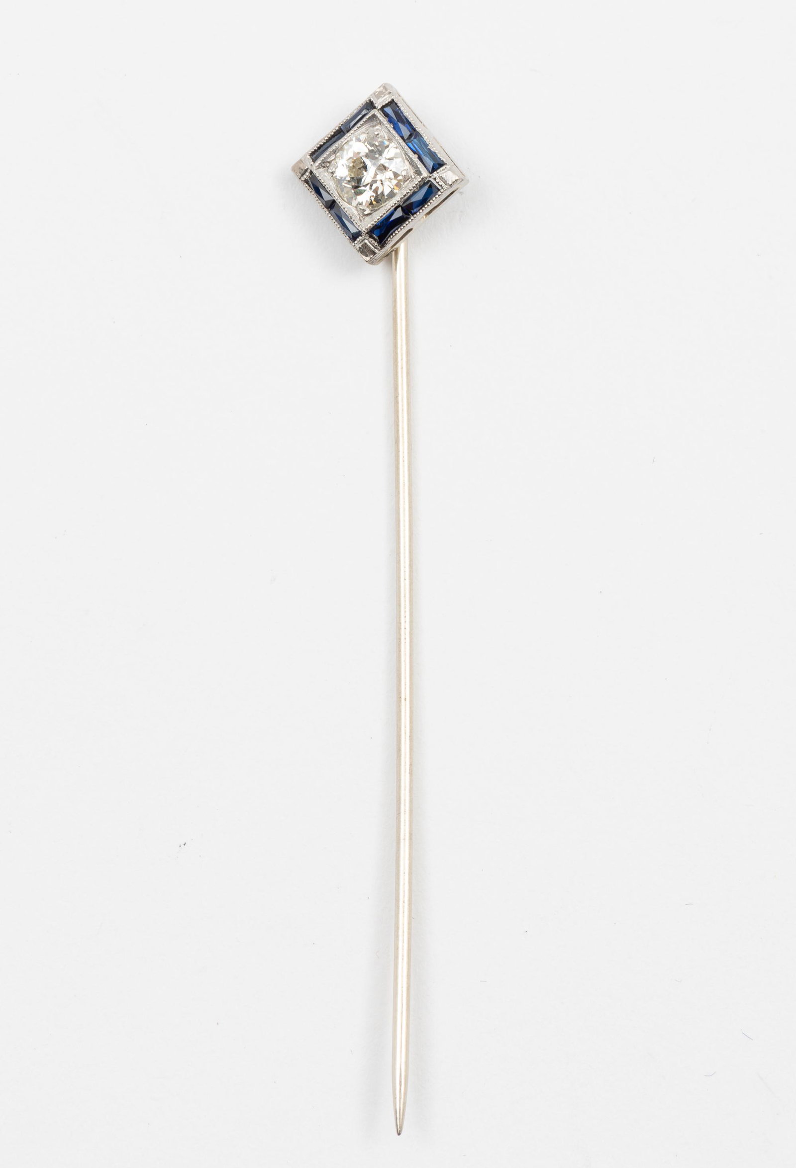 14k .50 Ct Diamond & Sapphire Stick Pin (1 of 3)