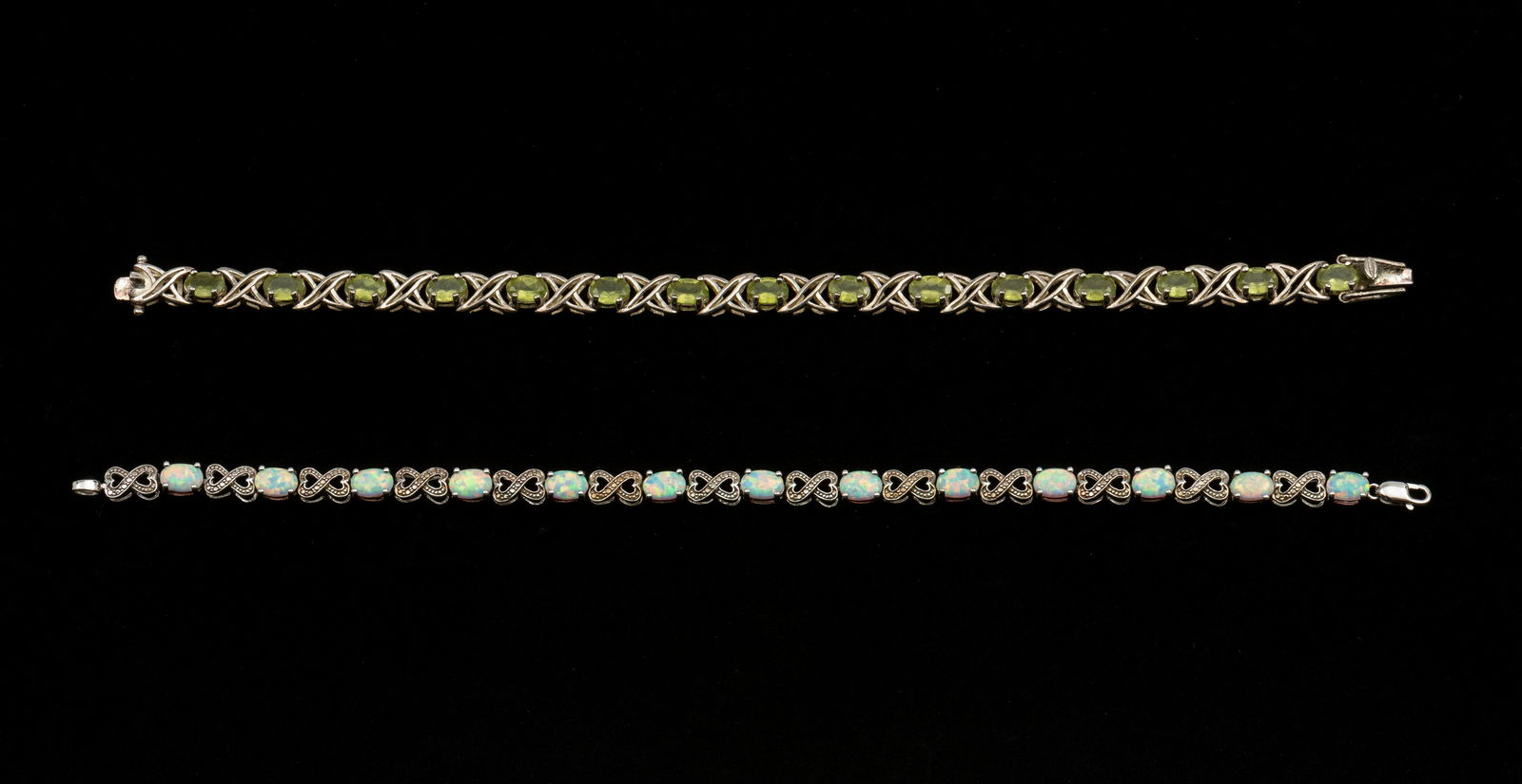 2 Sterling Gemstone Bracelets (1 of 9)