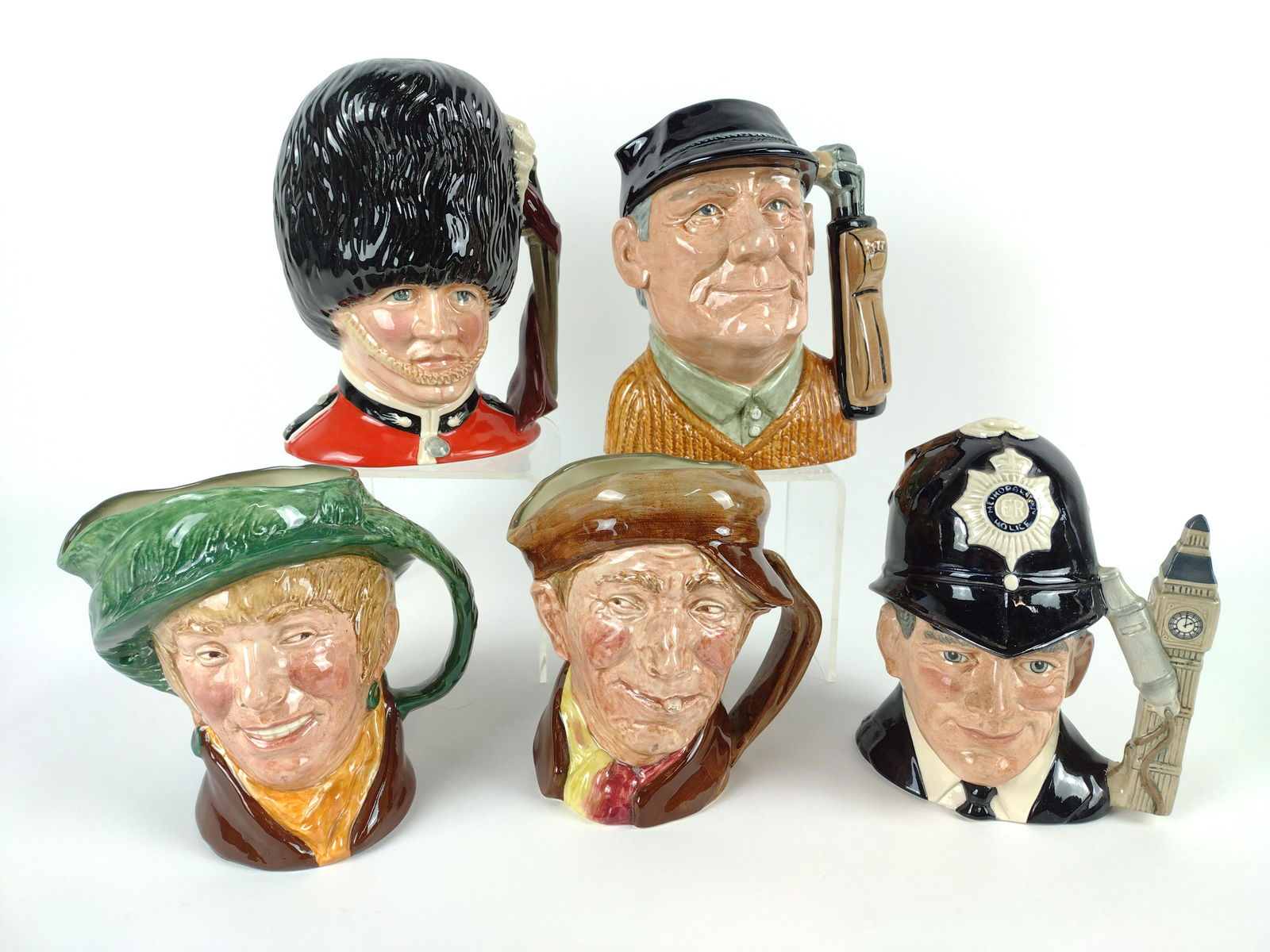 5 Royal Doulton Toby Mugs incl 'Appy (1 of 5)