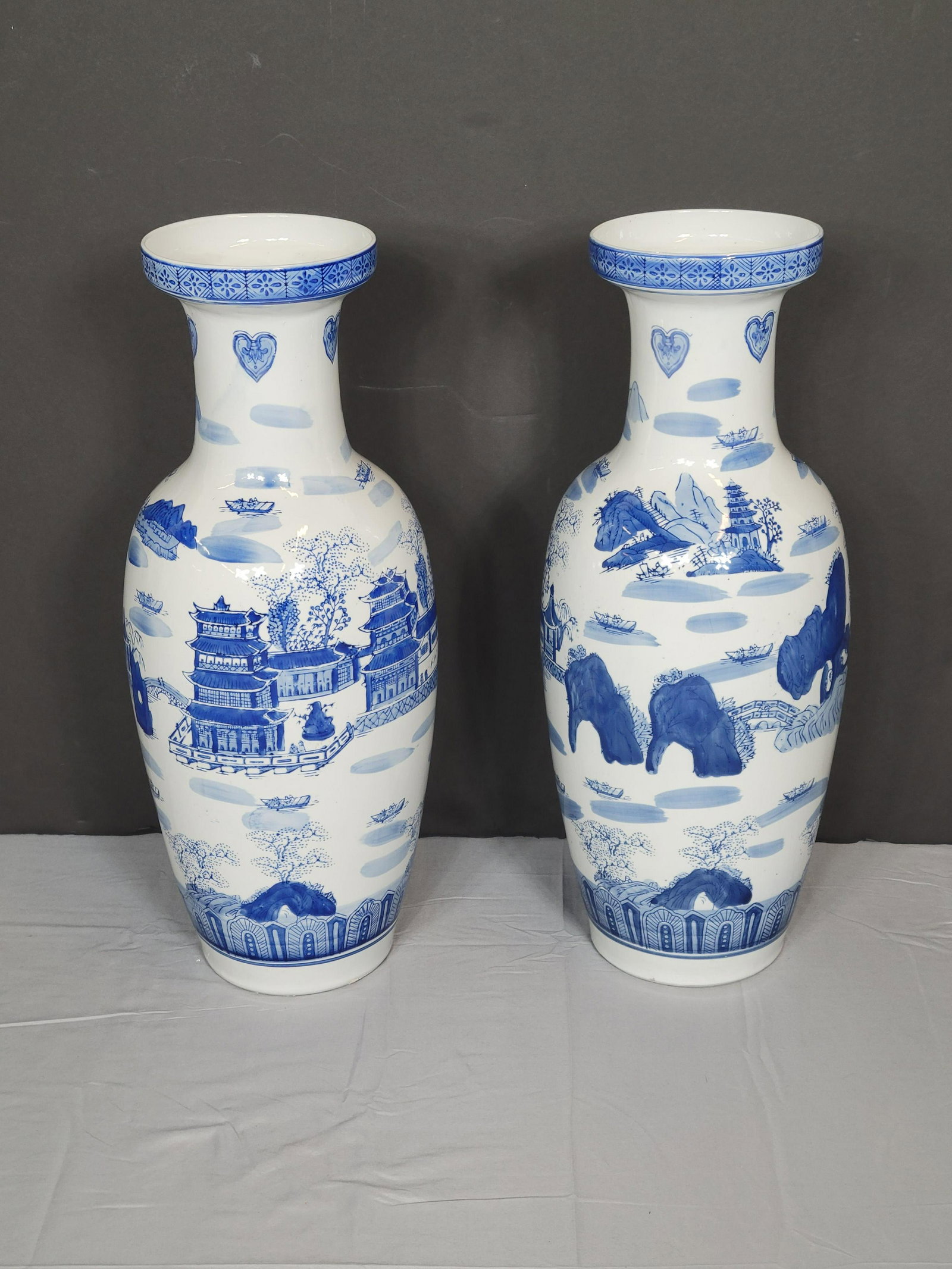 Pair Of 23" Chinese Floor Vases (1 of 4)