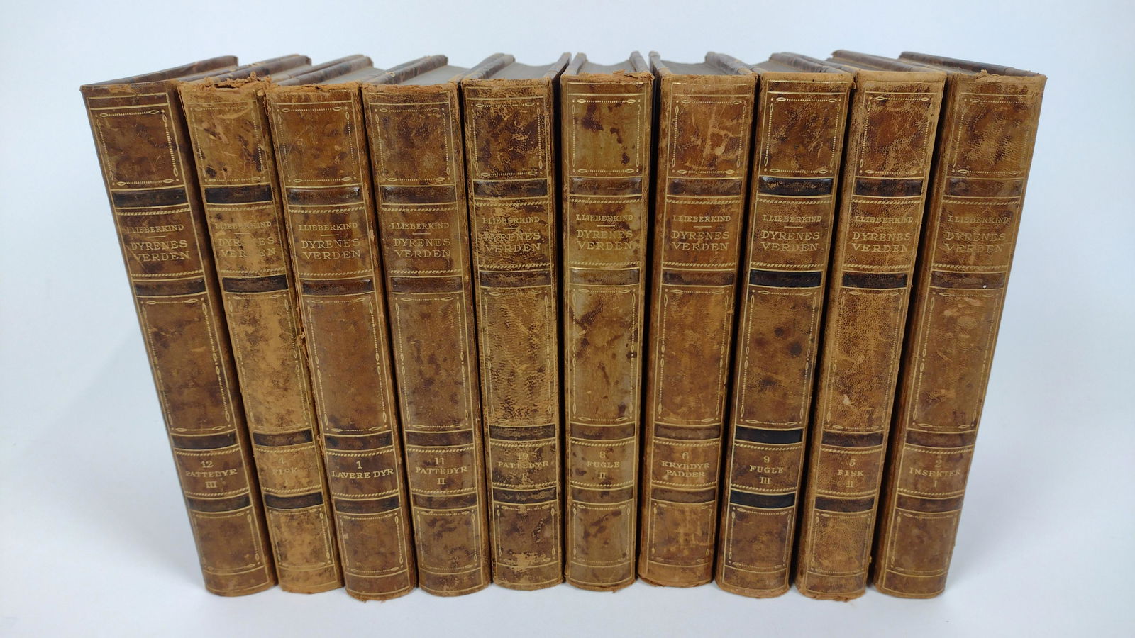 20 Vols. Ingvald Lieberkind Dyrenes Verden Books: Includes volumes 1, 2, 4, 5, 6, 8, 9, 10, 11, and 12. Published in Copenhagen. Copyright 1939. DM IMPORTANT: Before bidding, please read the terms and conditions. When you registered for the auction y
