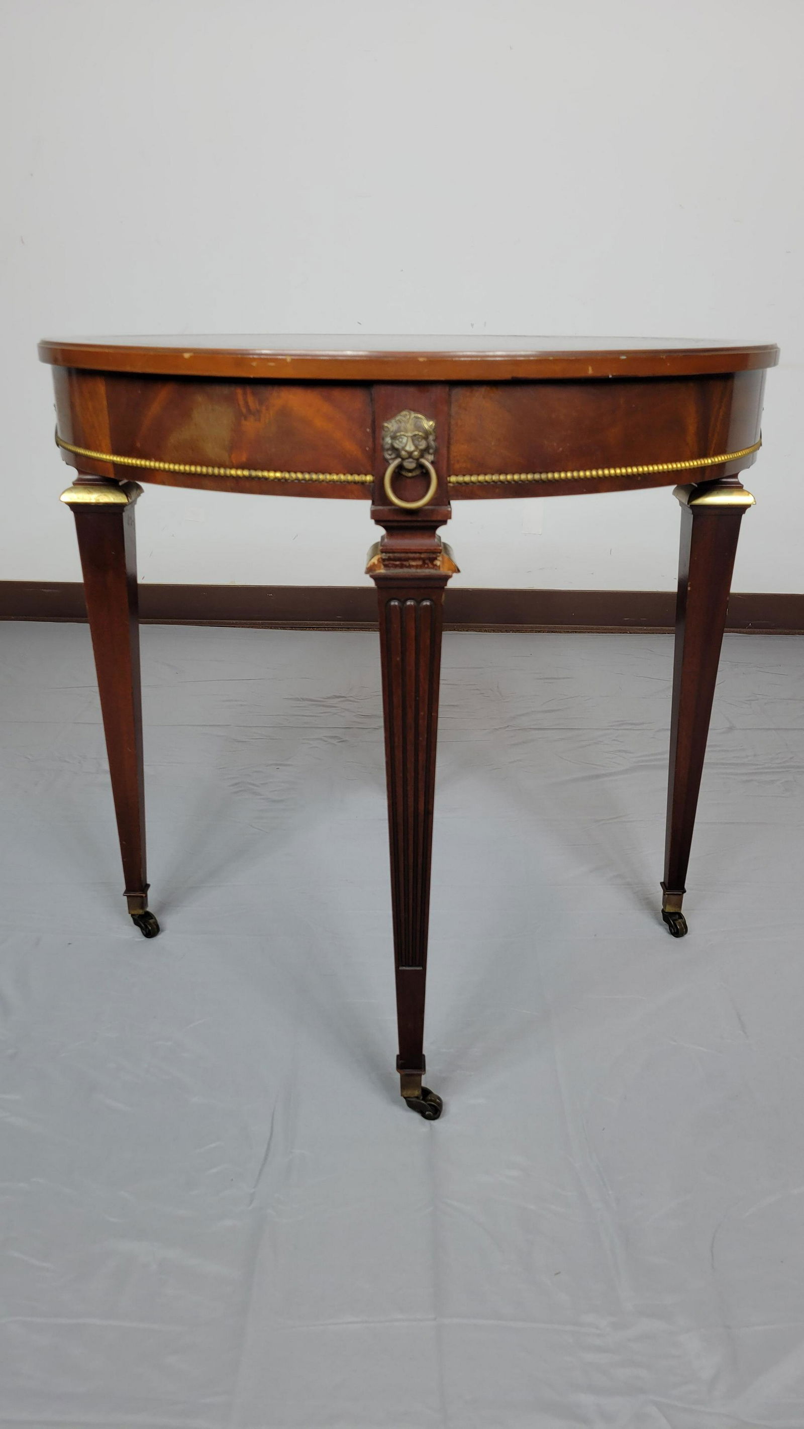 Round Leather Top Table (1 of 6)