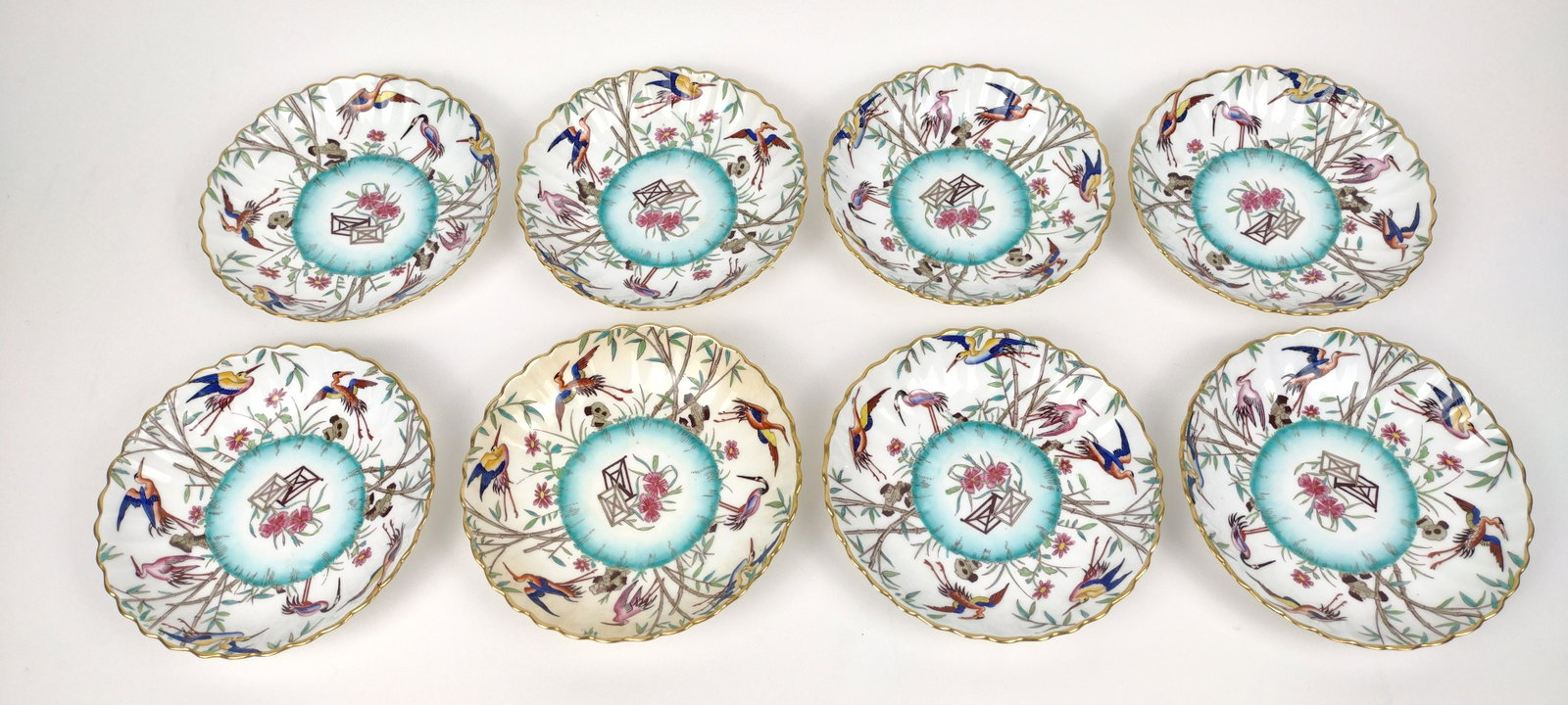 8 Minton's Fruit Plates: 6-1/2" diameter. DM IMPORTANT: Before bidding, please read the terms and conditions. When you registered for the auction you agreed to these terms and will be required to comply with them.