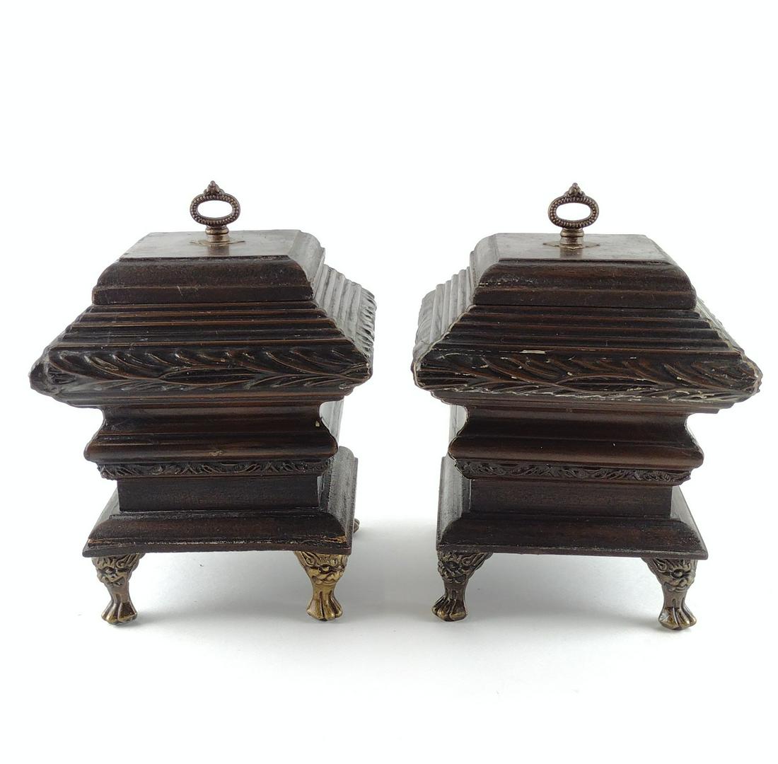 2 Antique Wooden Tea Caddies (1 of 6)