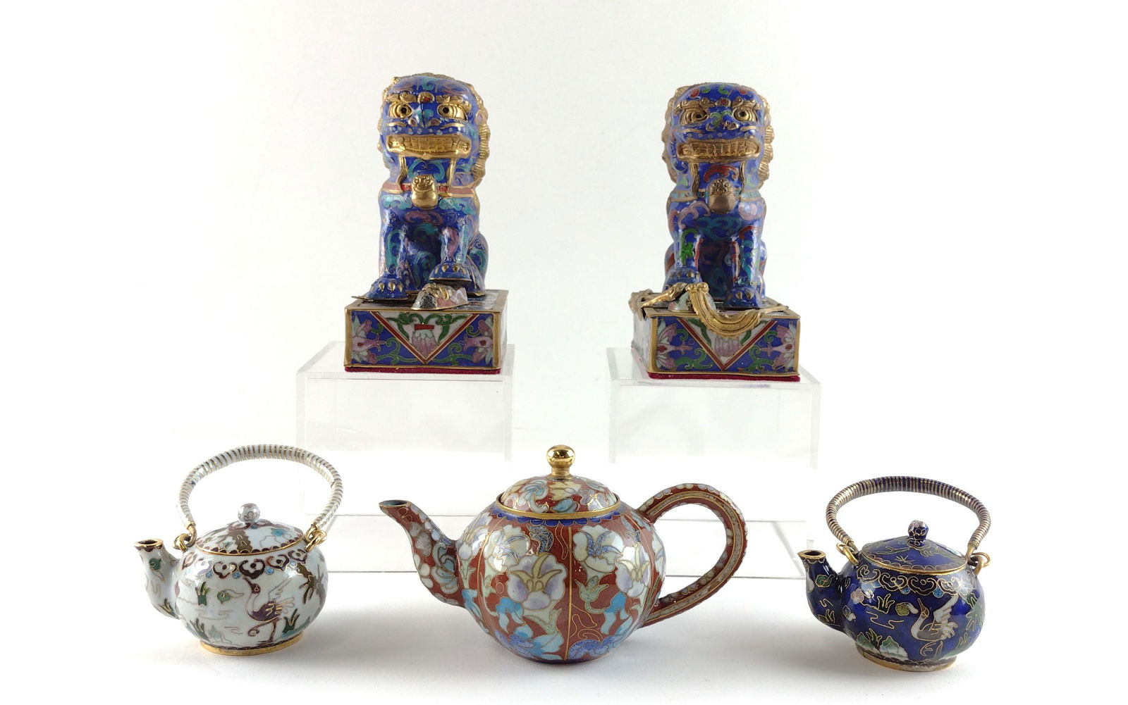 5 Pcs Cloisonne Incl. Foo Dogs (1 of 6)
