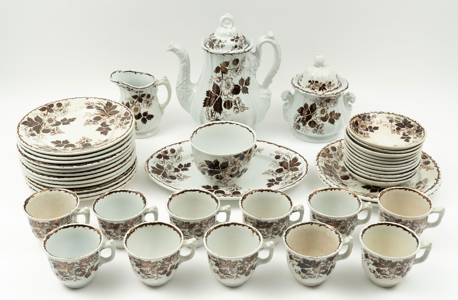 41 Pcs Blackberry Lustre White Ironstone (1 of 10)