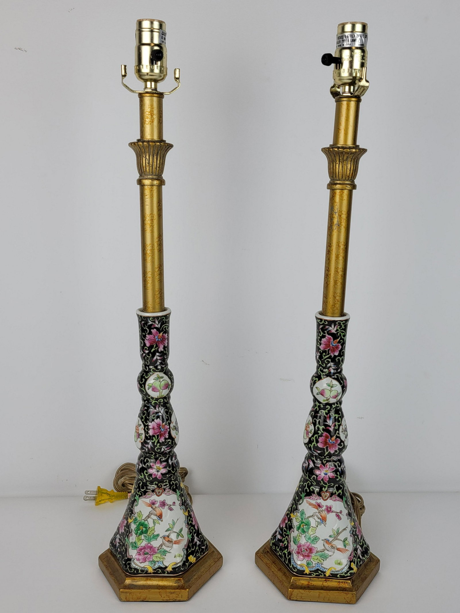 Pair Of Asian Ceramic Lamps (1 of 3)