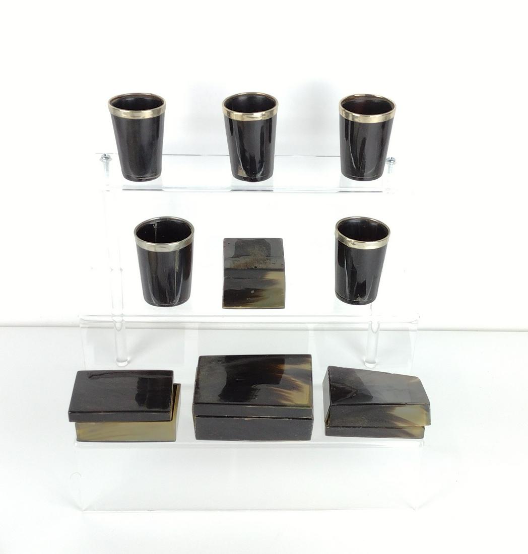 9 Horn Cups with Silver Mounts & Boxes (1 of 7)