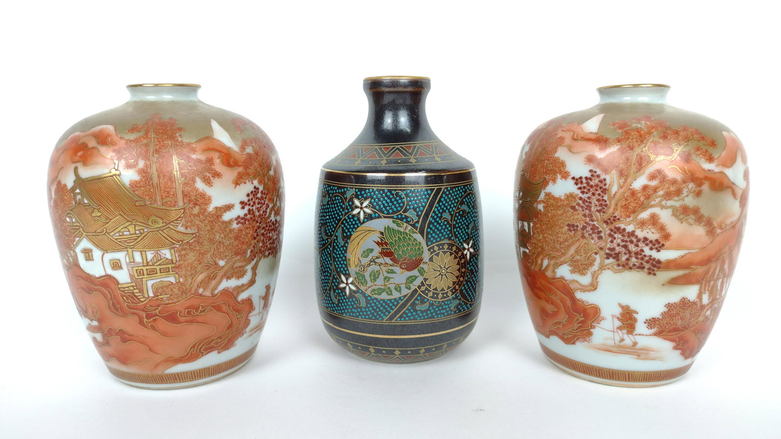 3 Asian Ceramic Cabinet Vases (1 of 5)