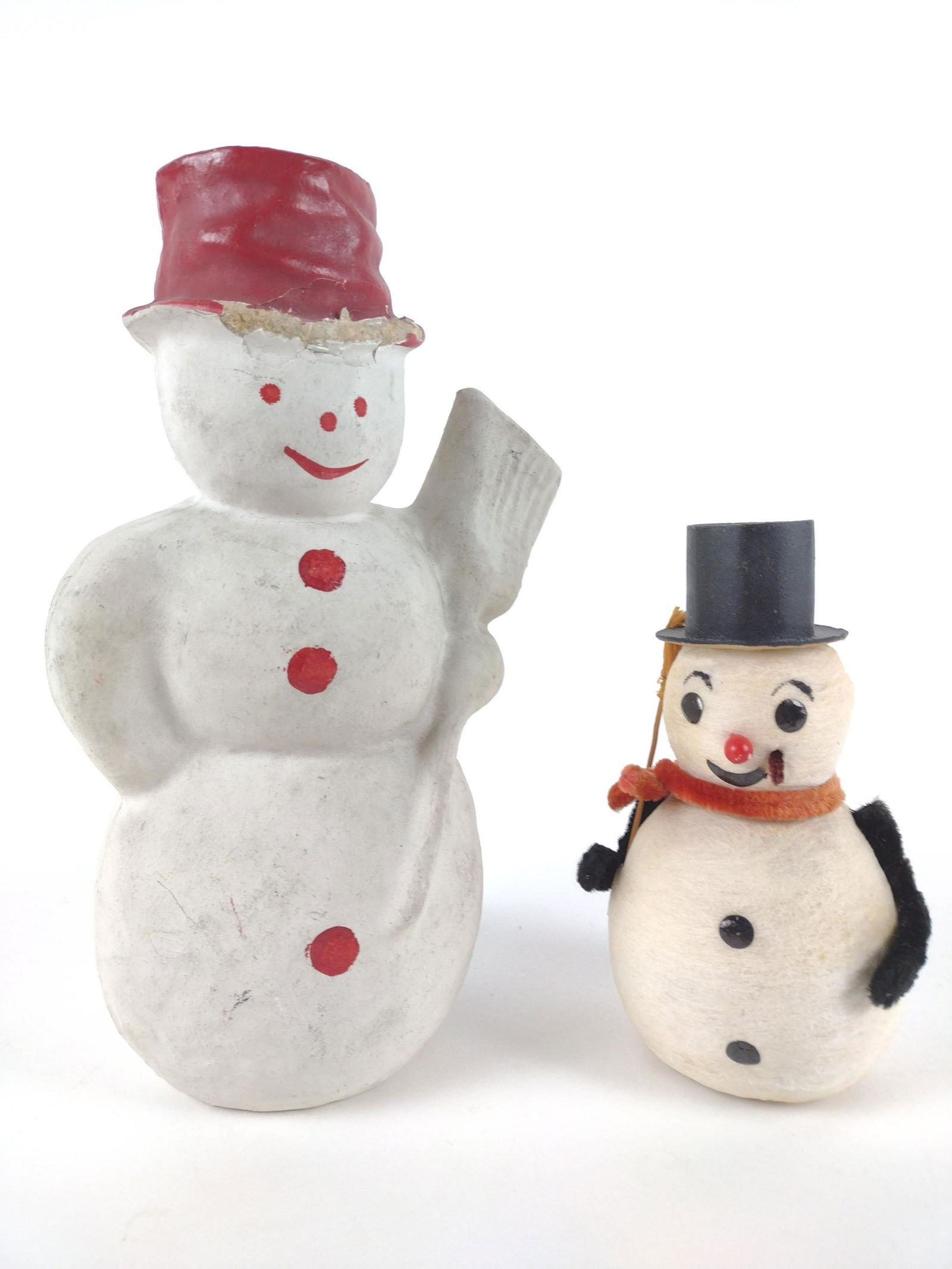 Vintage Paper Mache and Cotton Snowmen (1 of 3)